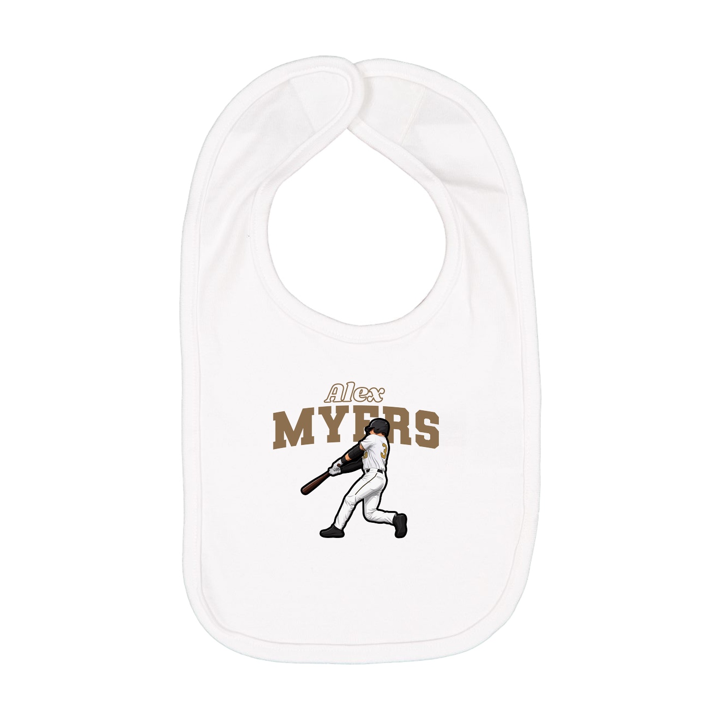 Infant Bib — Name Arch in White