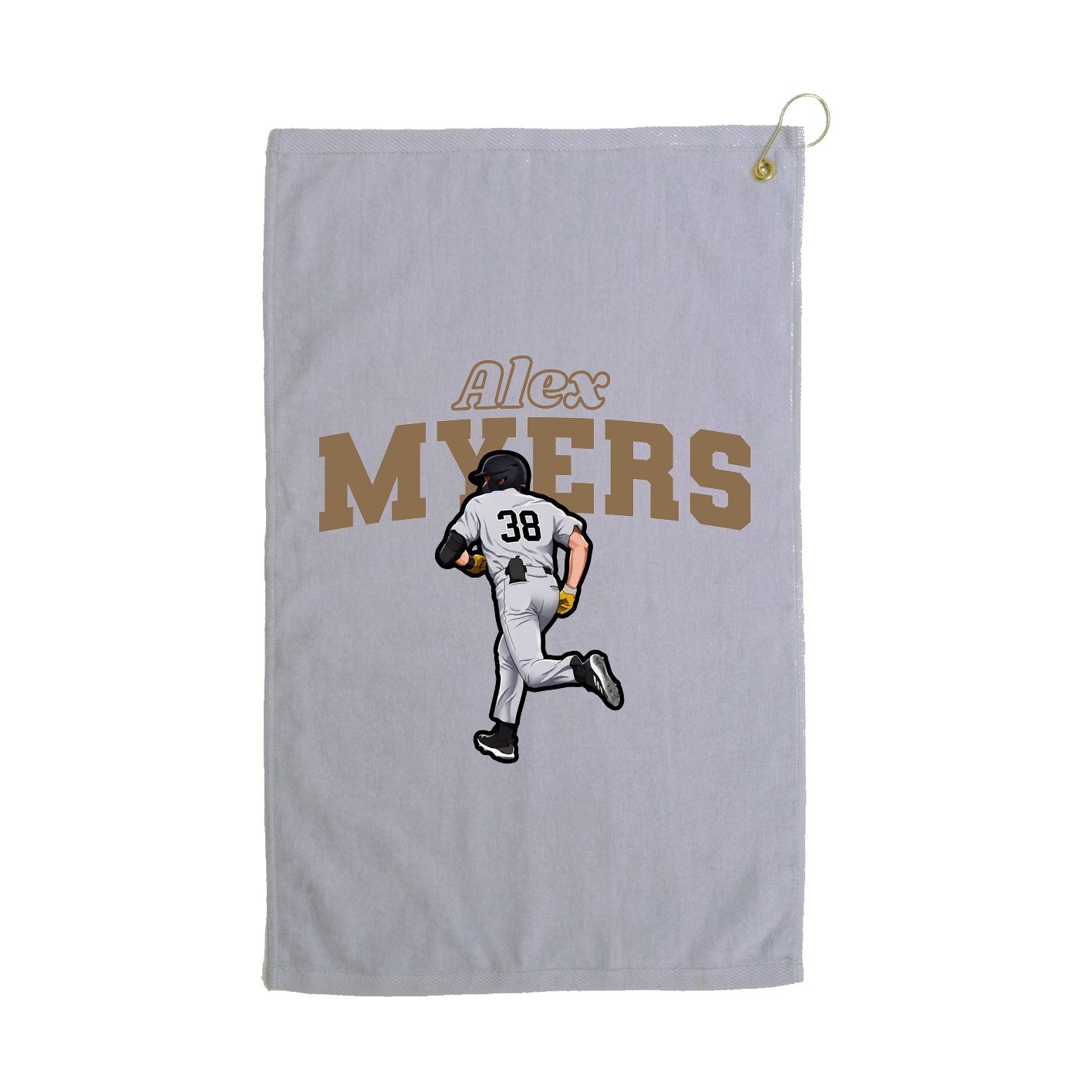 Golf Towel — Name Arch in Grey