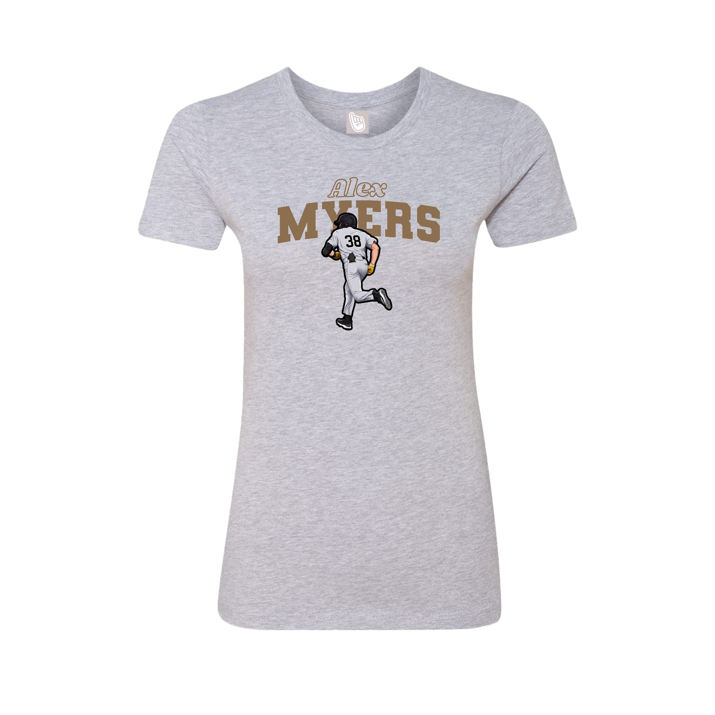 Fitted Women's Tee — Name Arch in Grey