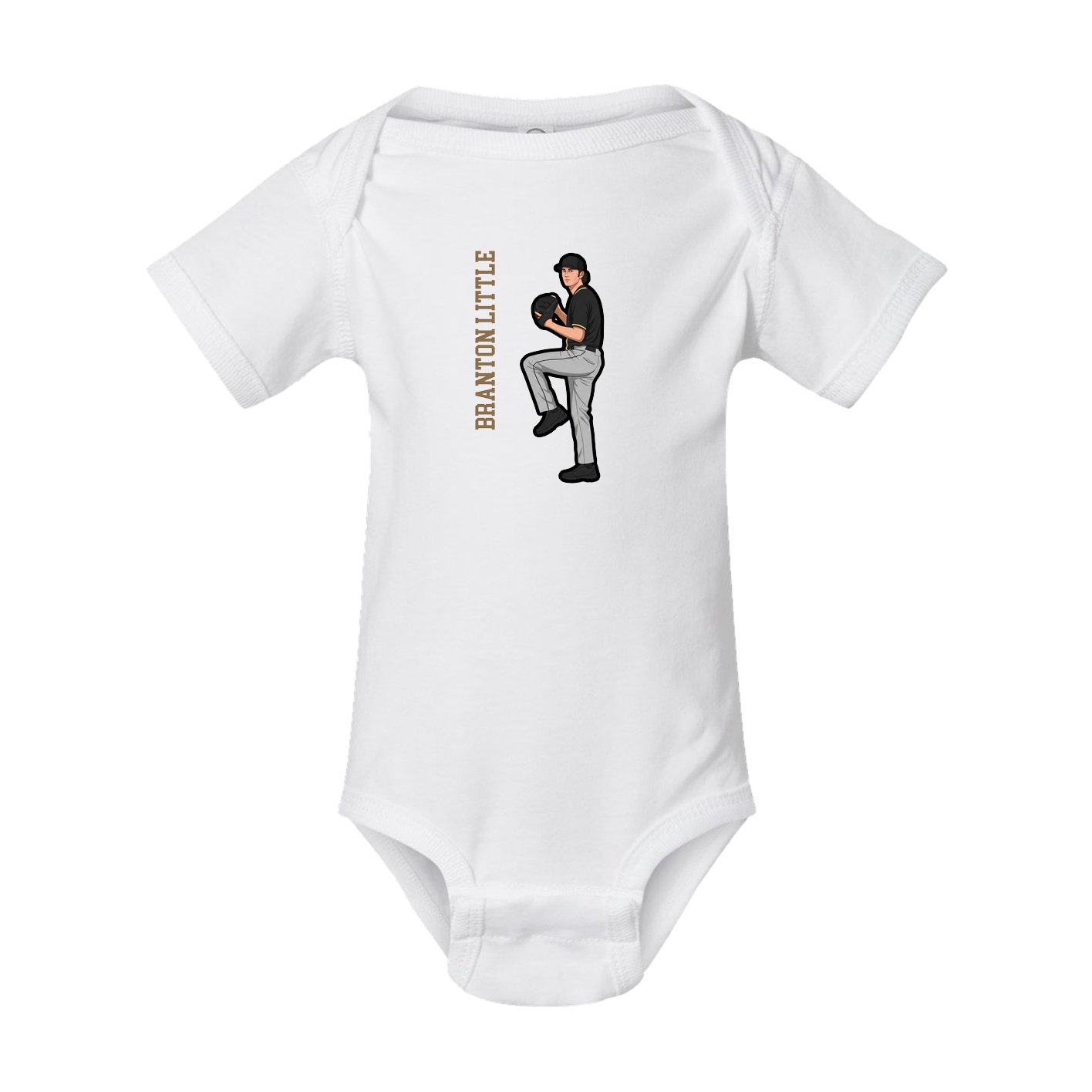 Baby Onesie — Name Vertical in White