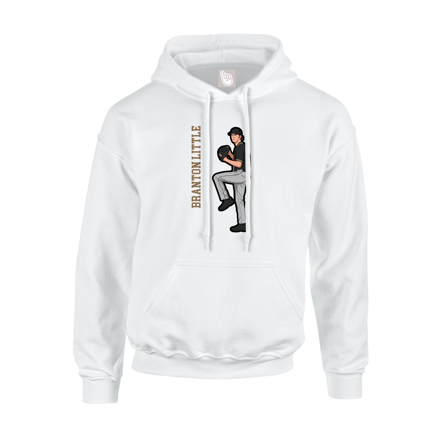 Youth Hoodie — Name Vertical in White