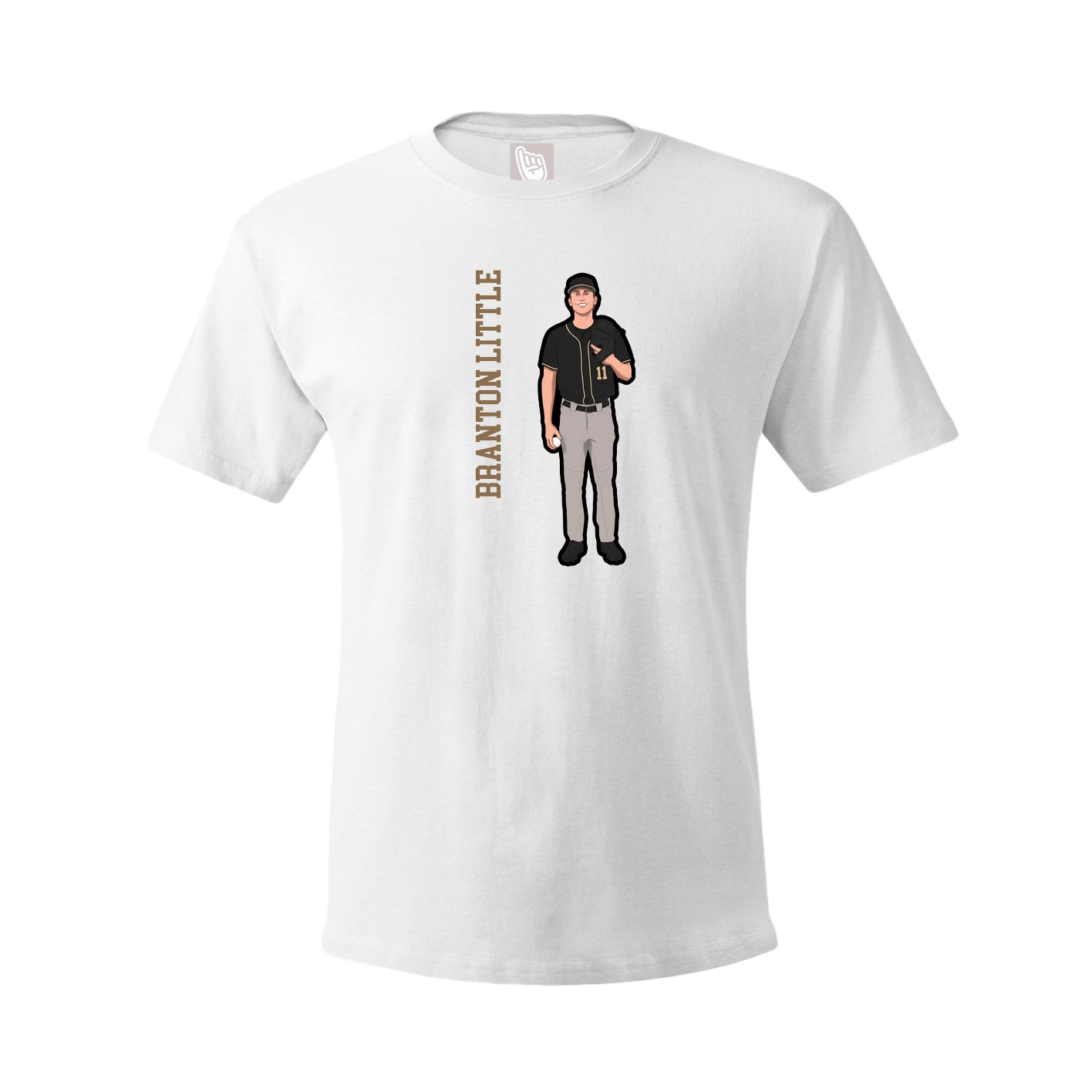 Youth Tee — Name Vertical in White