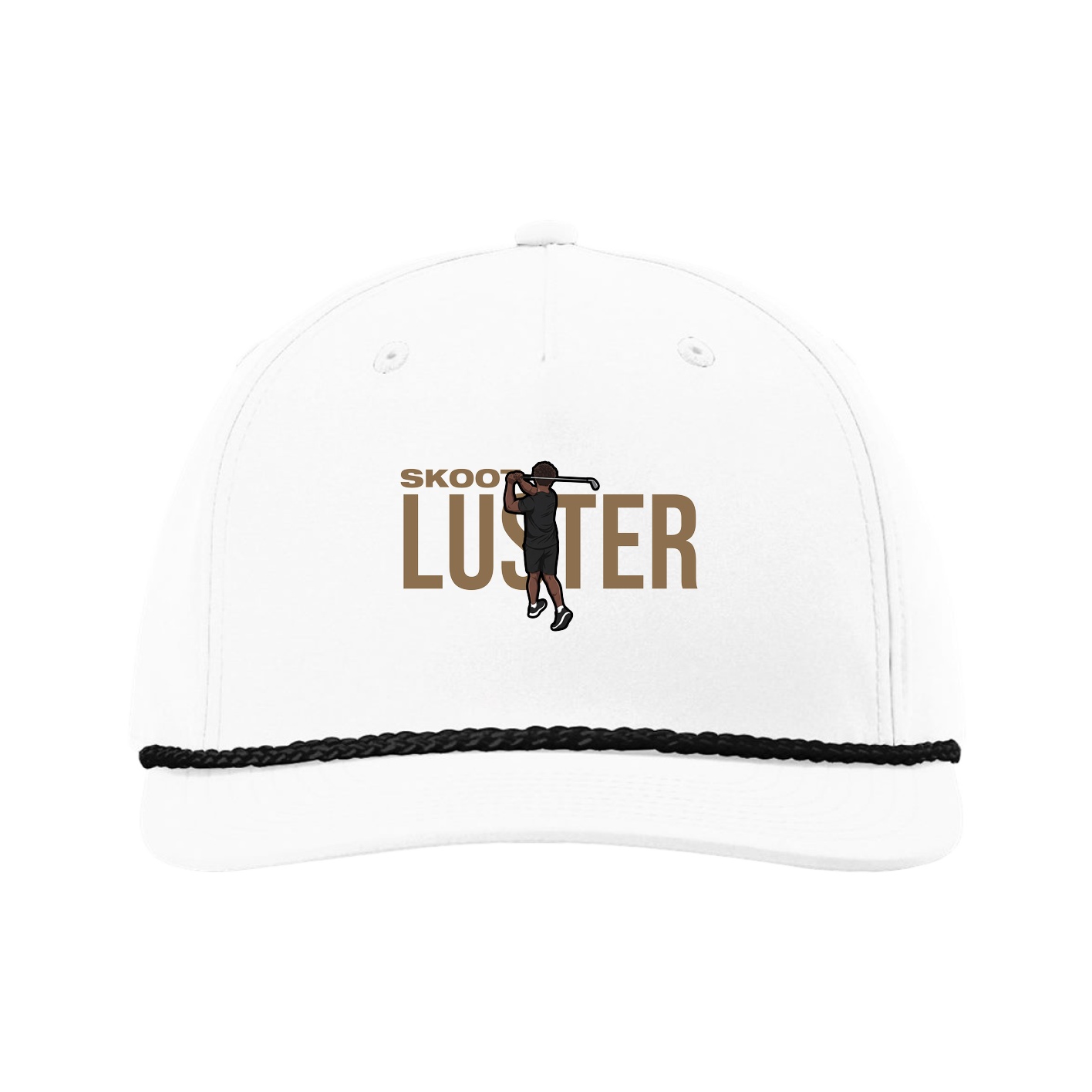 Five-Panel Classic Rope Cap — Player Name in White