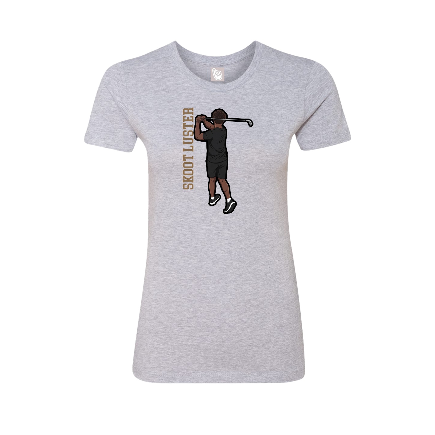 Womens Tee — Name Vertical in Grey