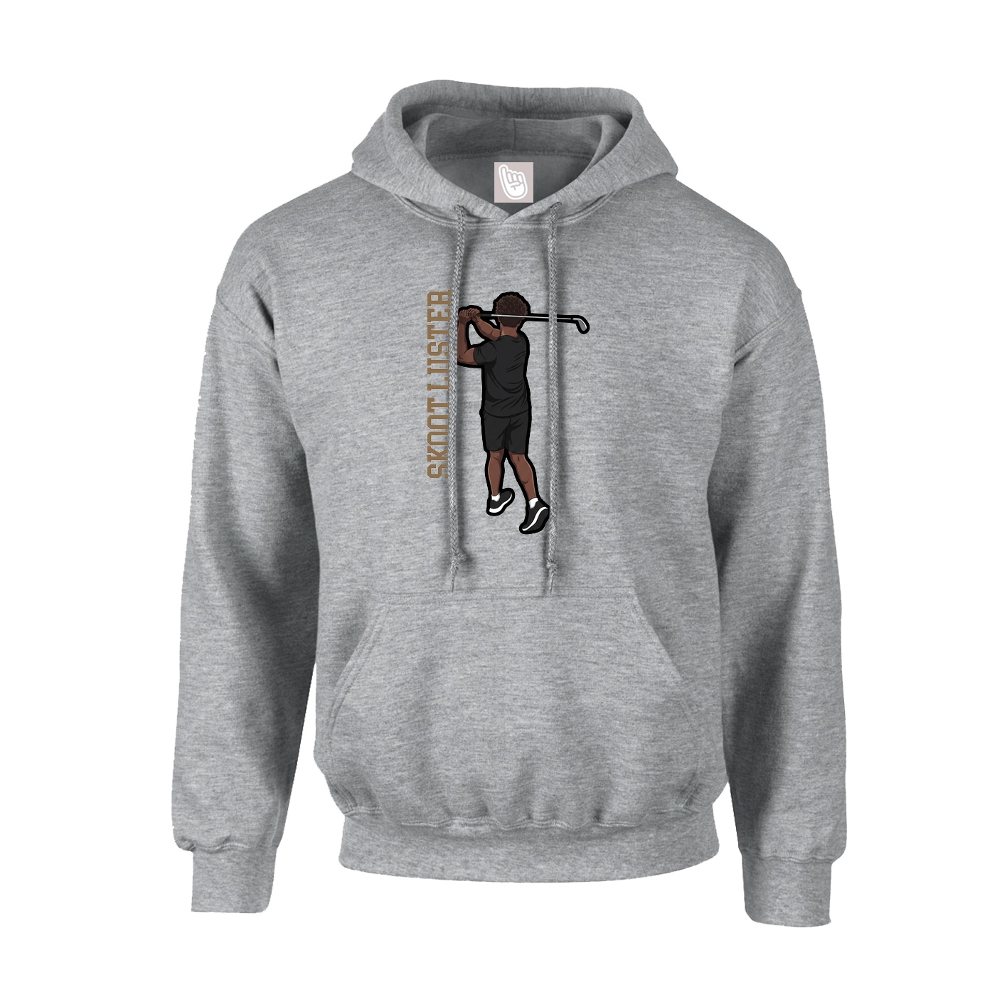 Youth Hoodie — Name Vertical in Grey