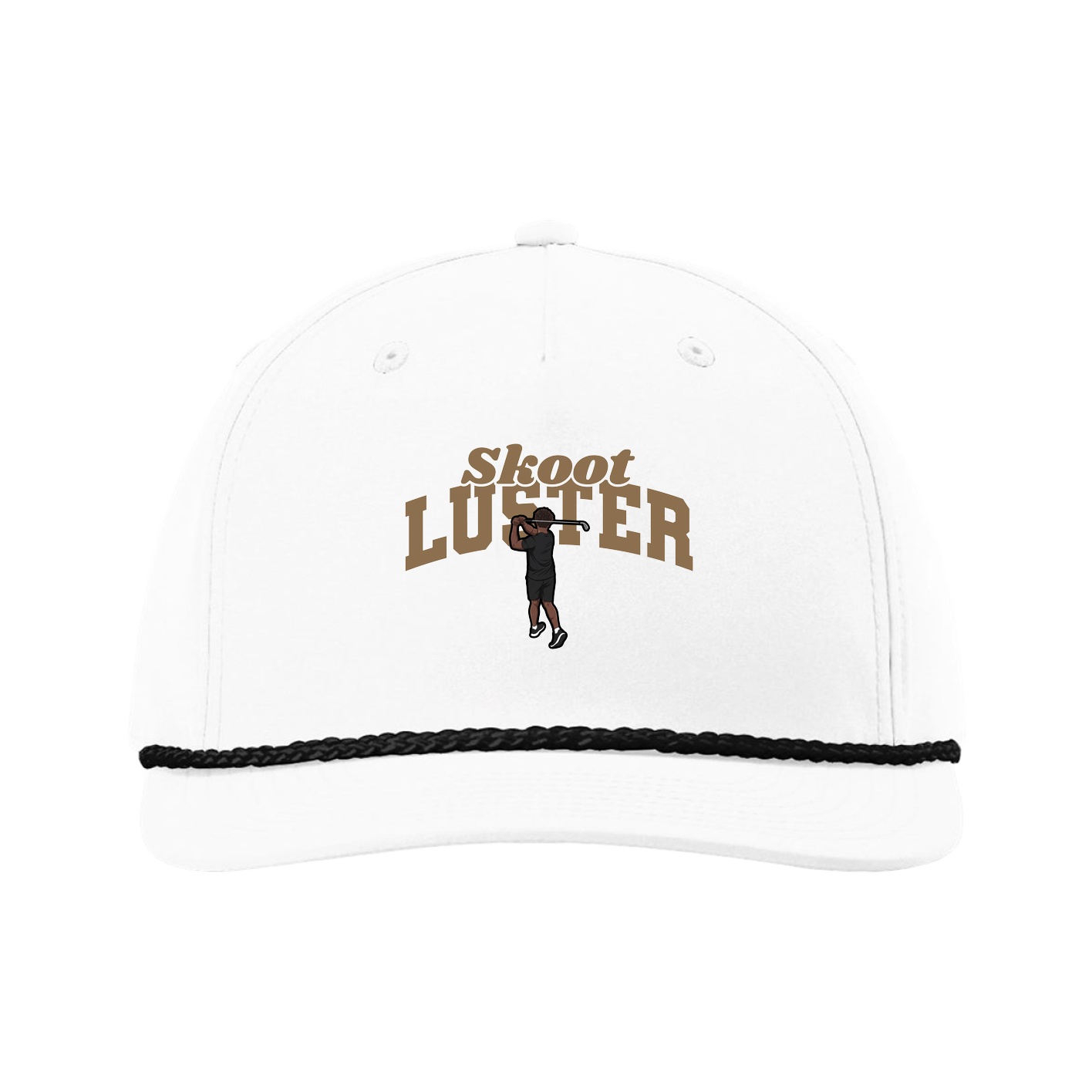 Five-Panel Classic Rope Cap — Signature Arch in White