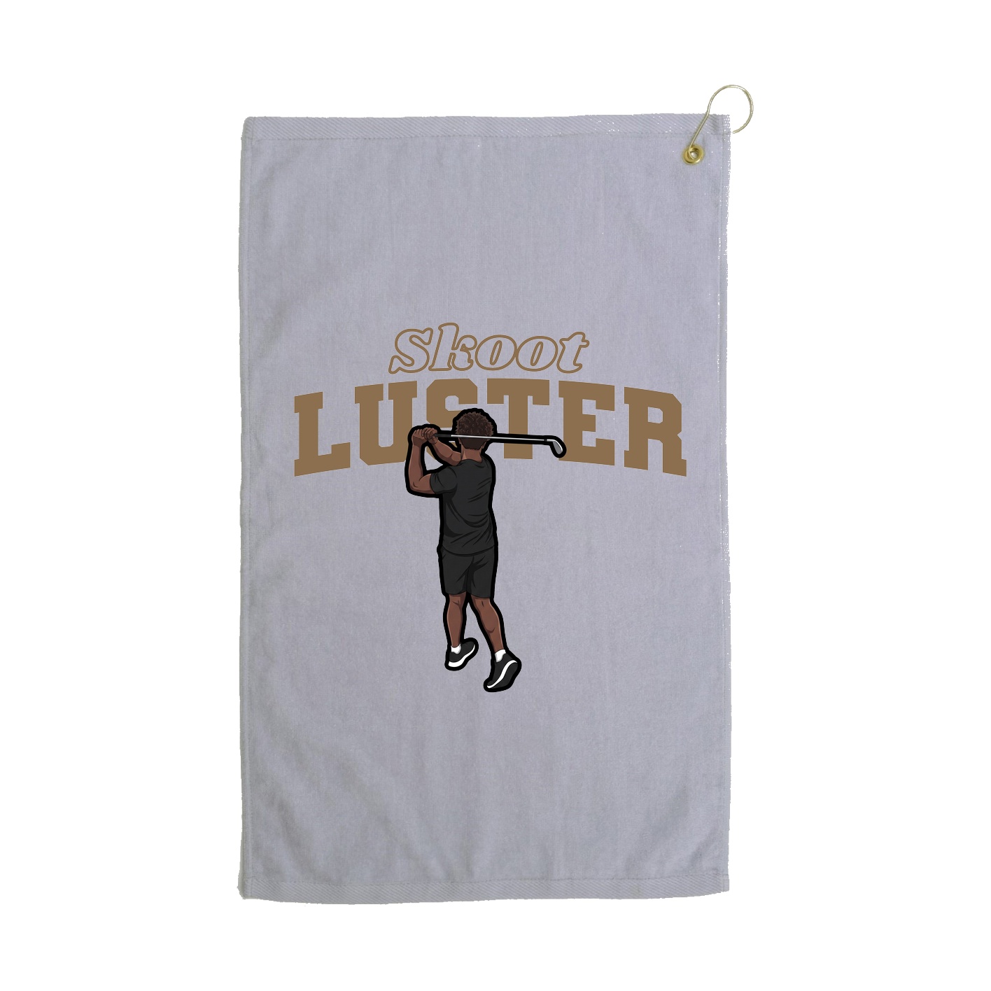 Golf Towel — Name Arch in Grey