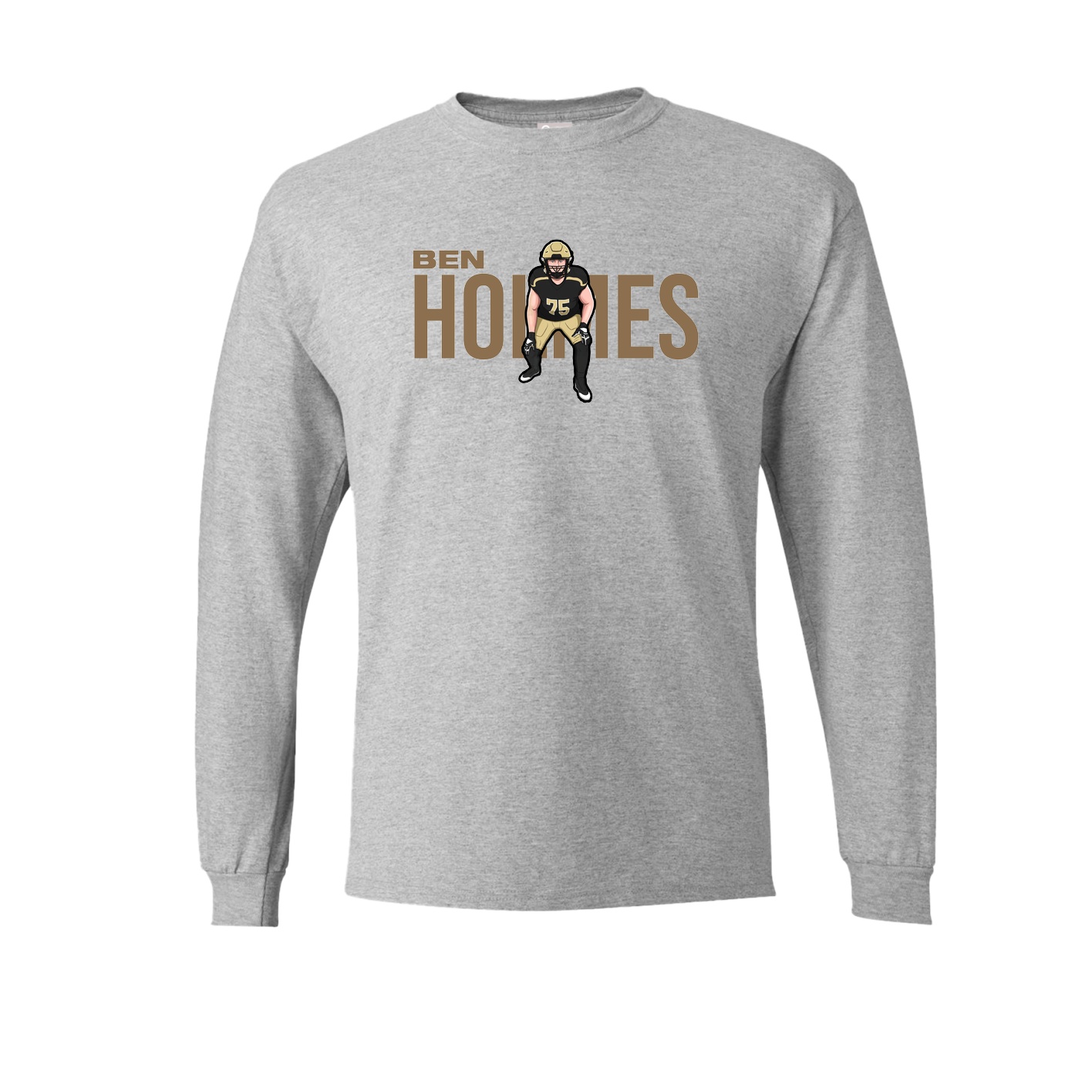 Long Sleeve Tee — Player Name in Grey