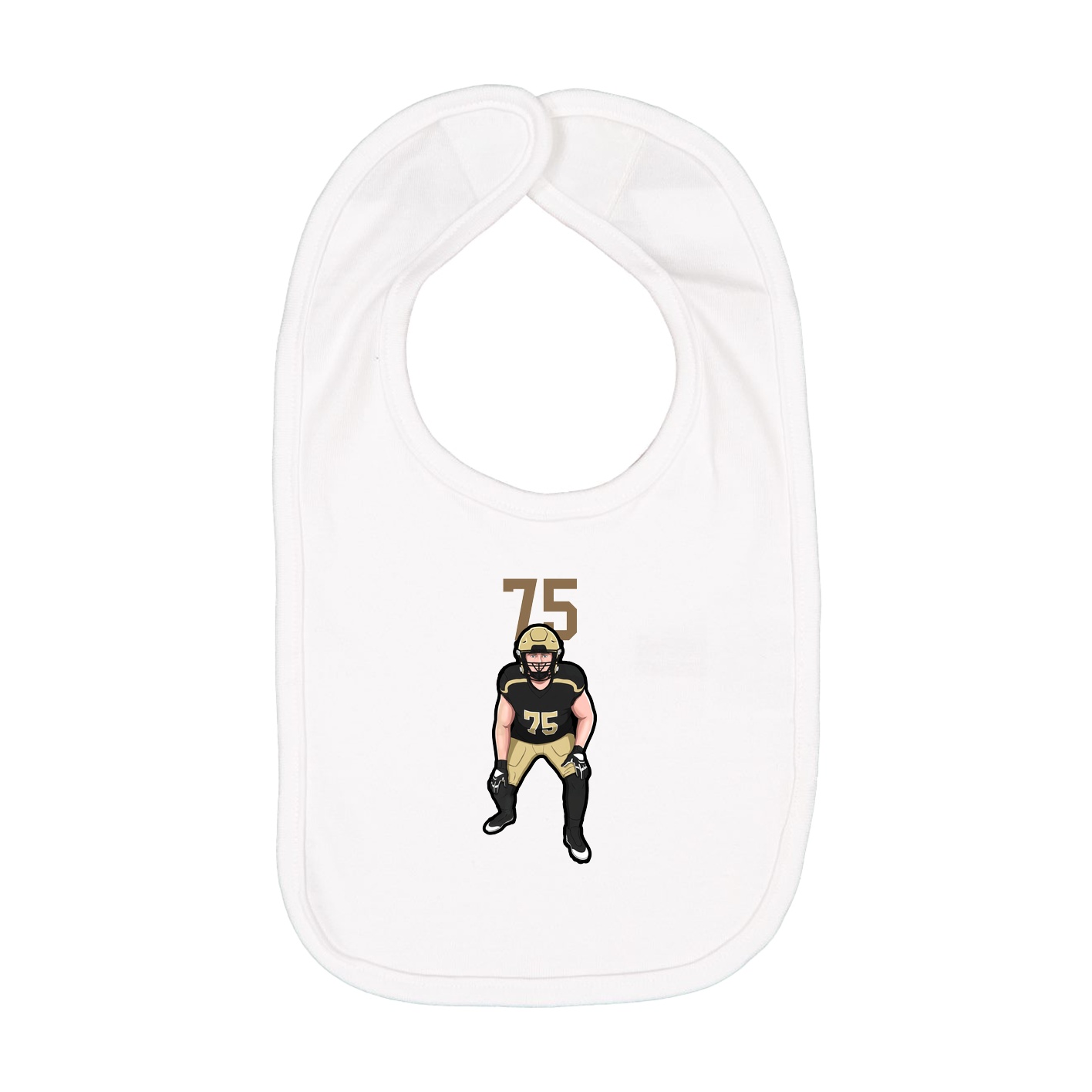 Infant Bib — Number Top in White