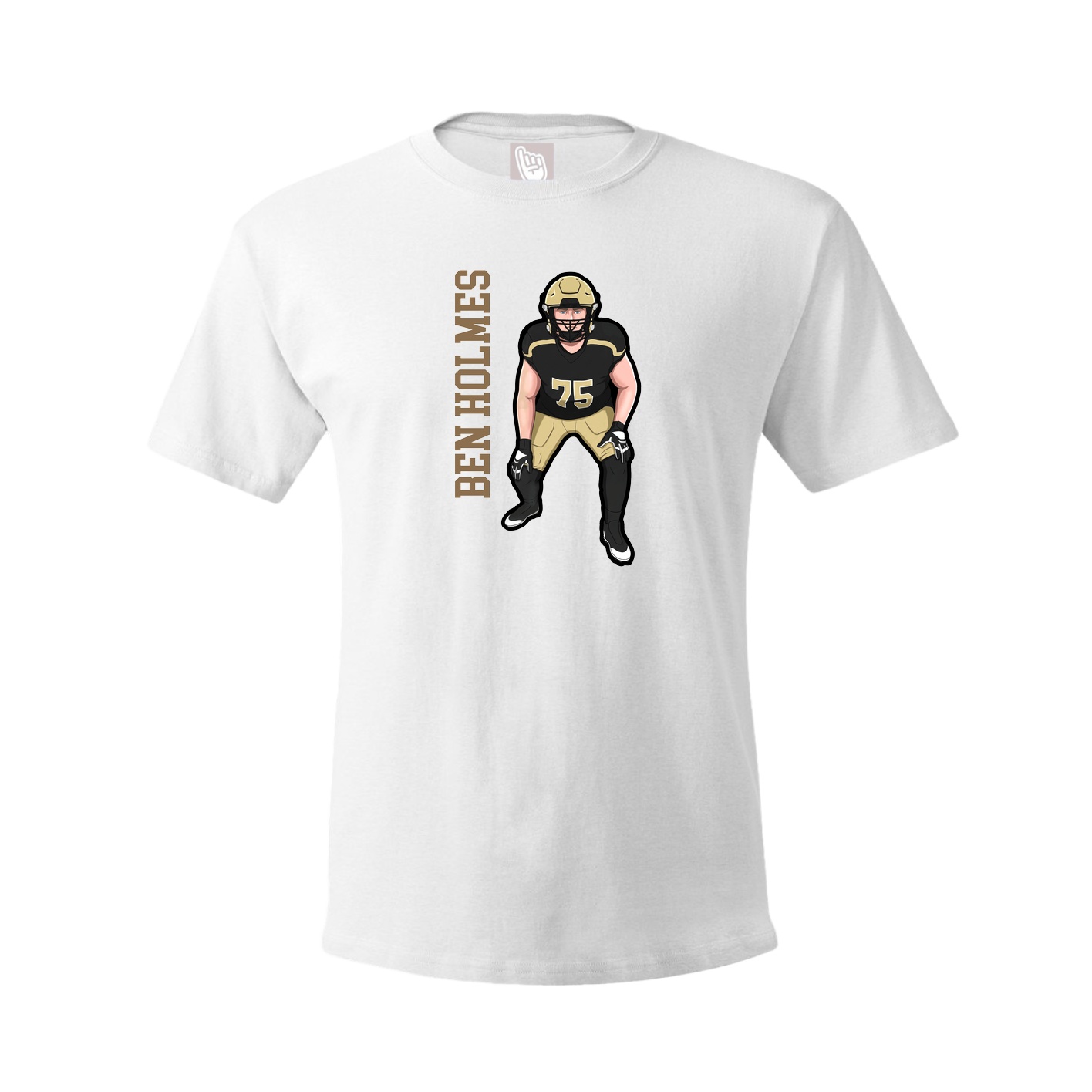 Youth Tee — Name Vertical in White
