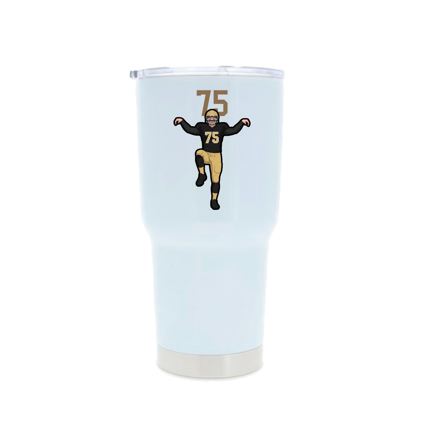 30oz Stainless Steel Tumbler — Number Top in White