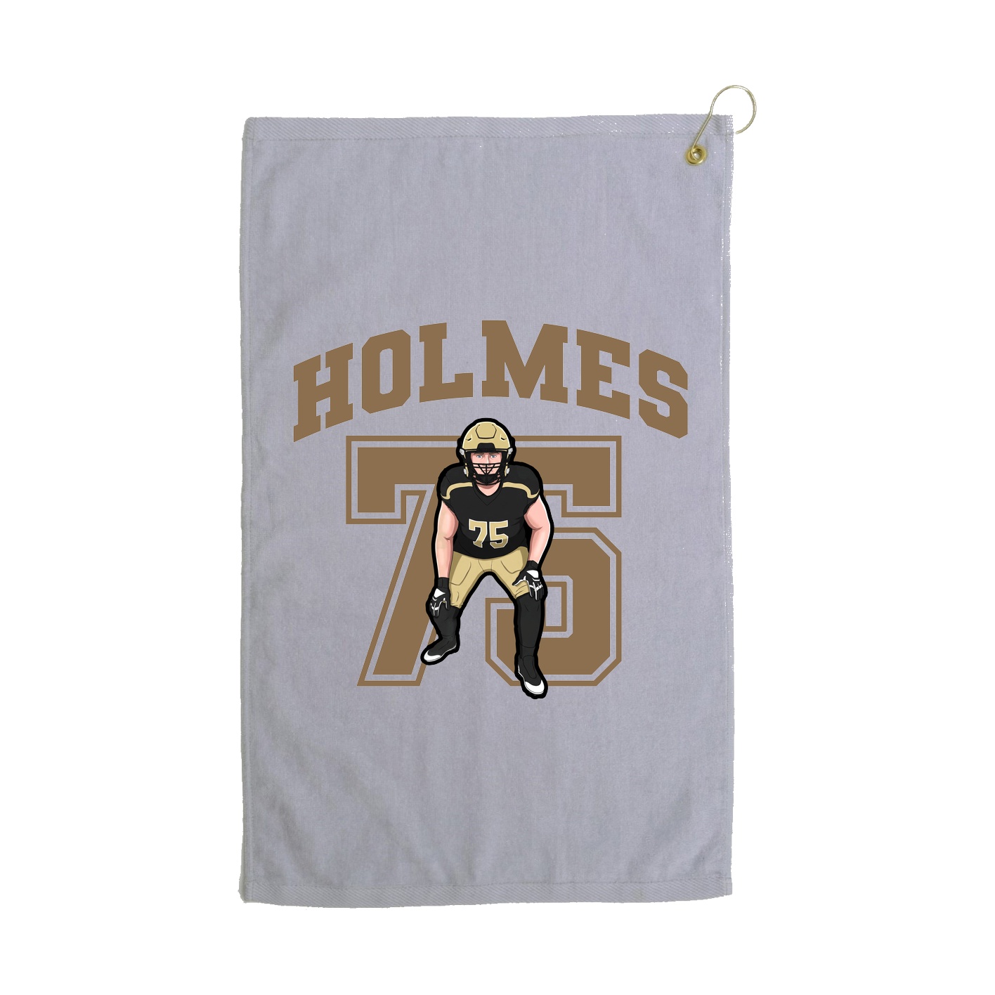 Golf Towel — Number in Grey