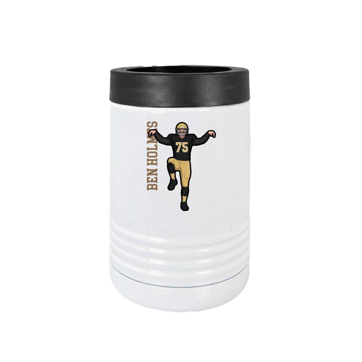 Beverage Holder — Name Vertical in White