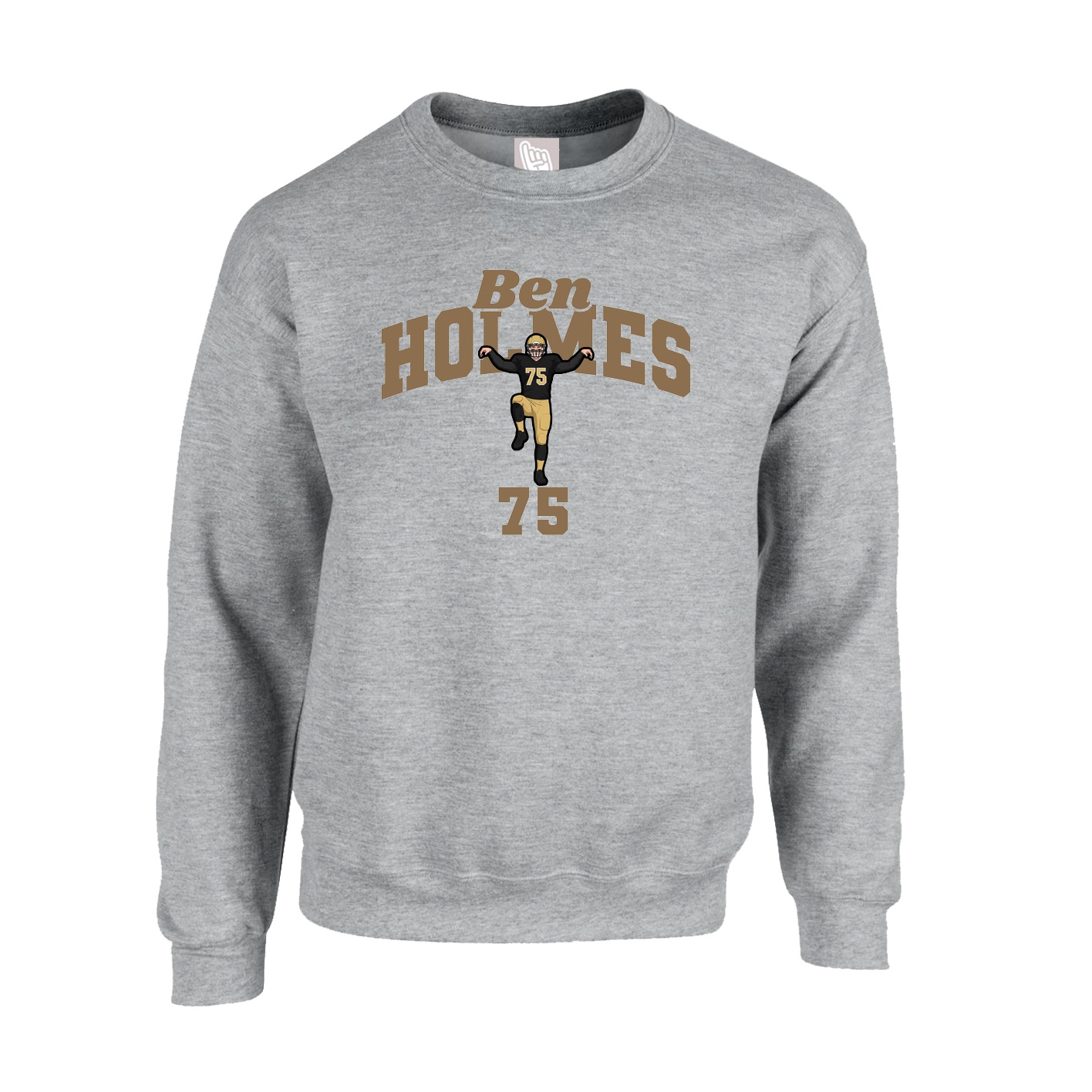 Fleece Crew — Signature Arch in Grey