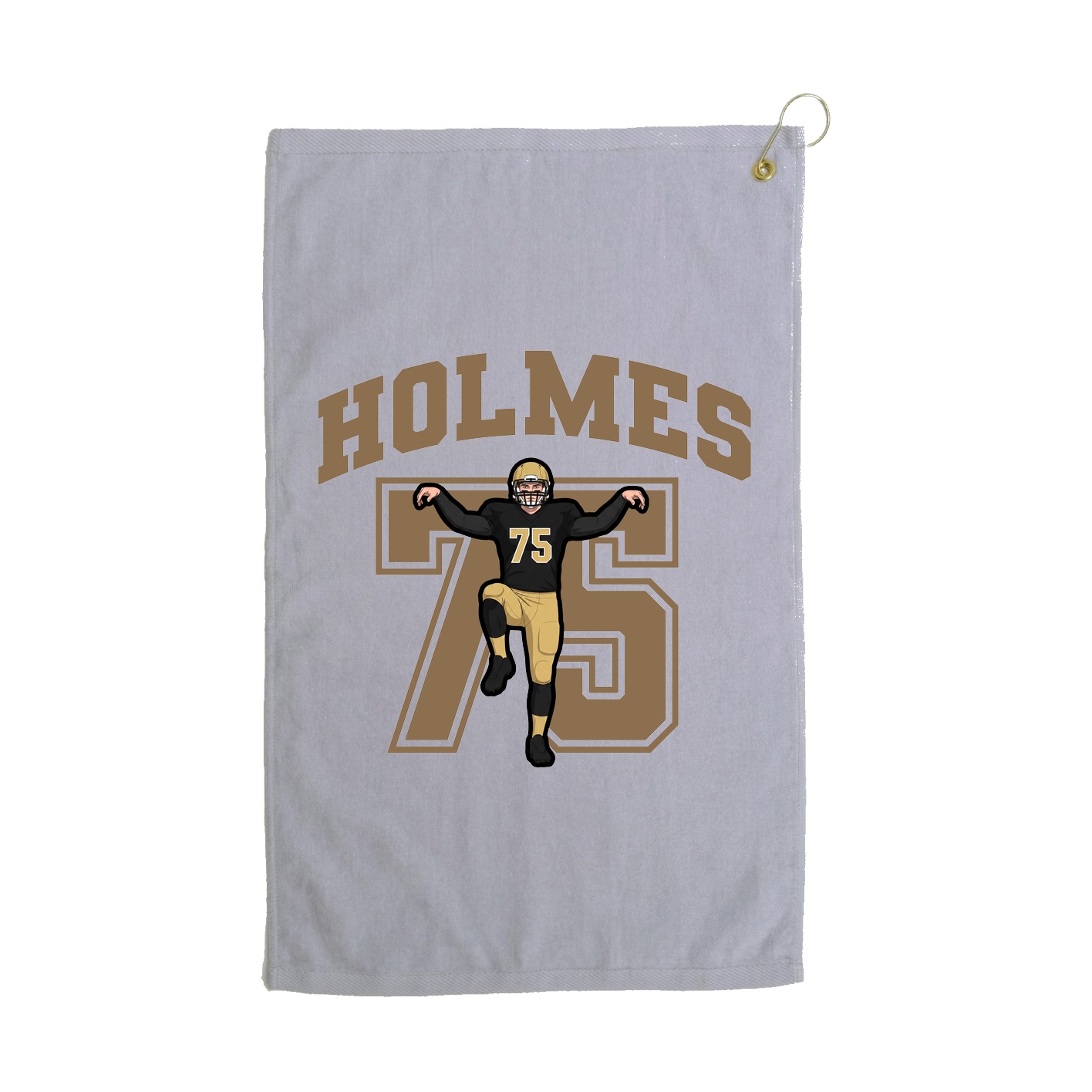 Golf Towel — Number in Grey