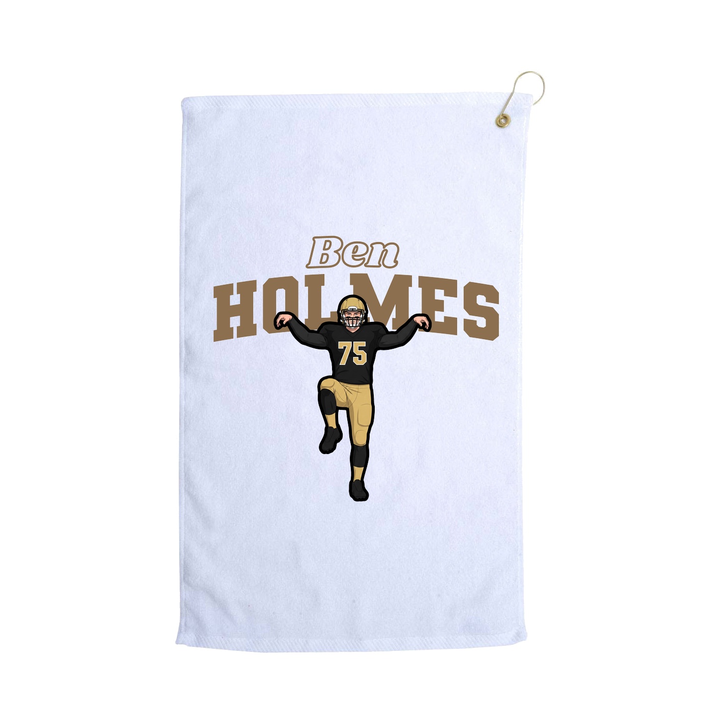 Golf Towel — Name Arch in White