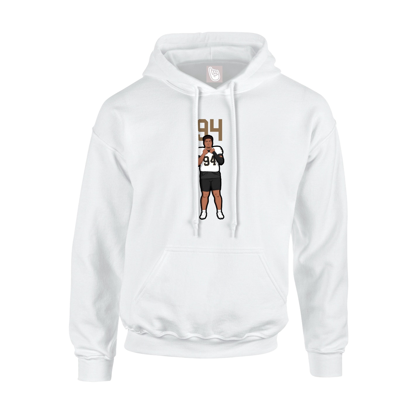 Youth Hoodie — Number Top in White