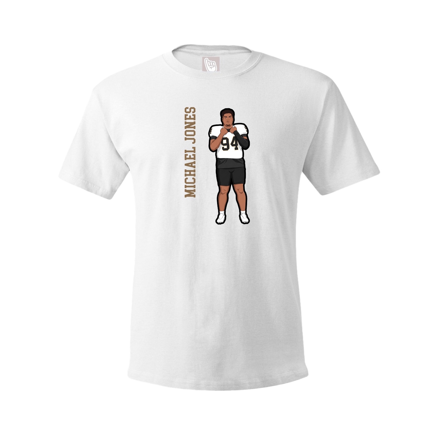 Tee — Name Vertical in White