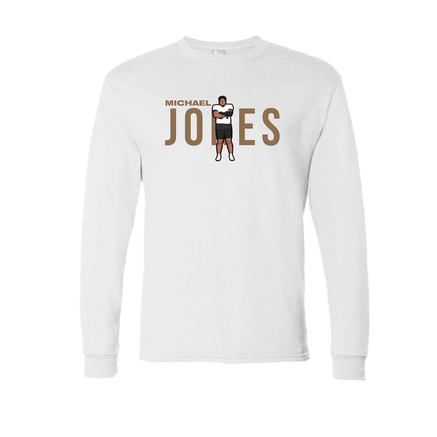 Long Sleeve Tee — Player Name in White