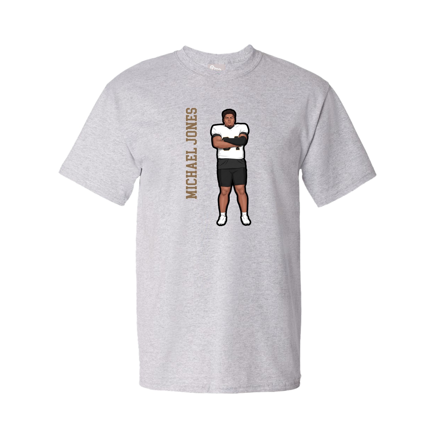 Youth Tee — Name Vertical in Grey