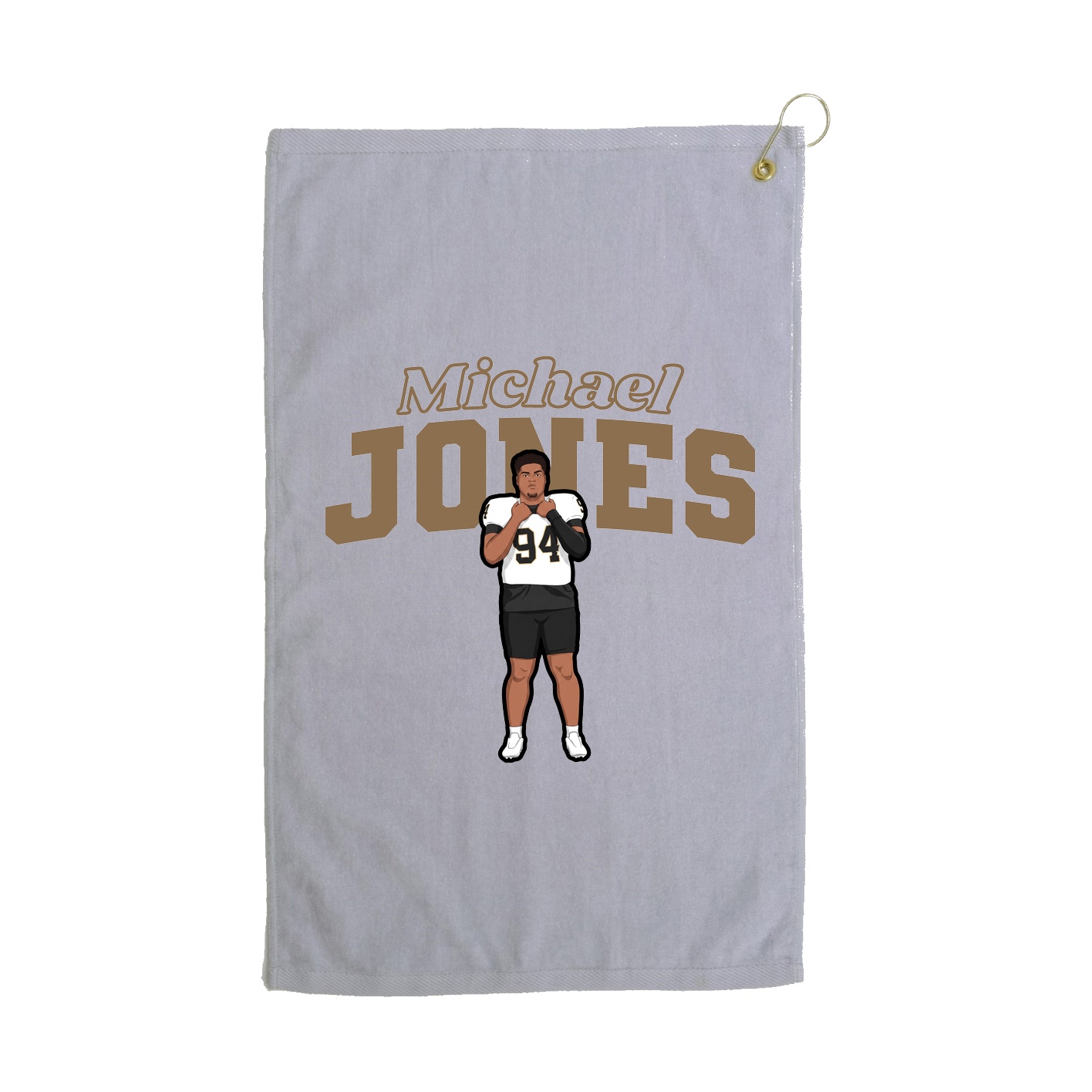 Golf Towel — Name Arch in Grey