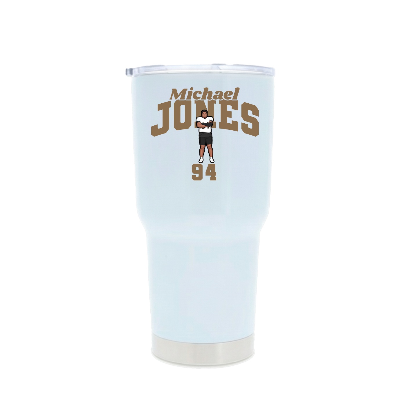 30oz Stainless Steel Tumbler — Signature Arch in White
