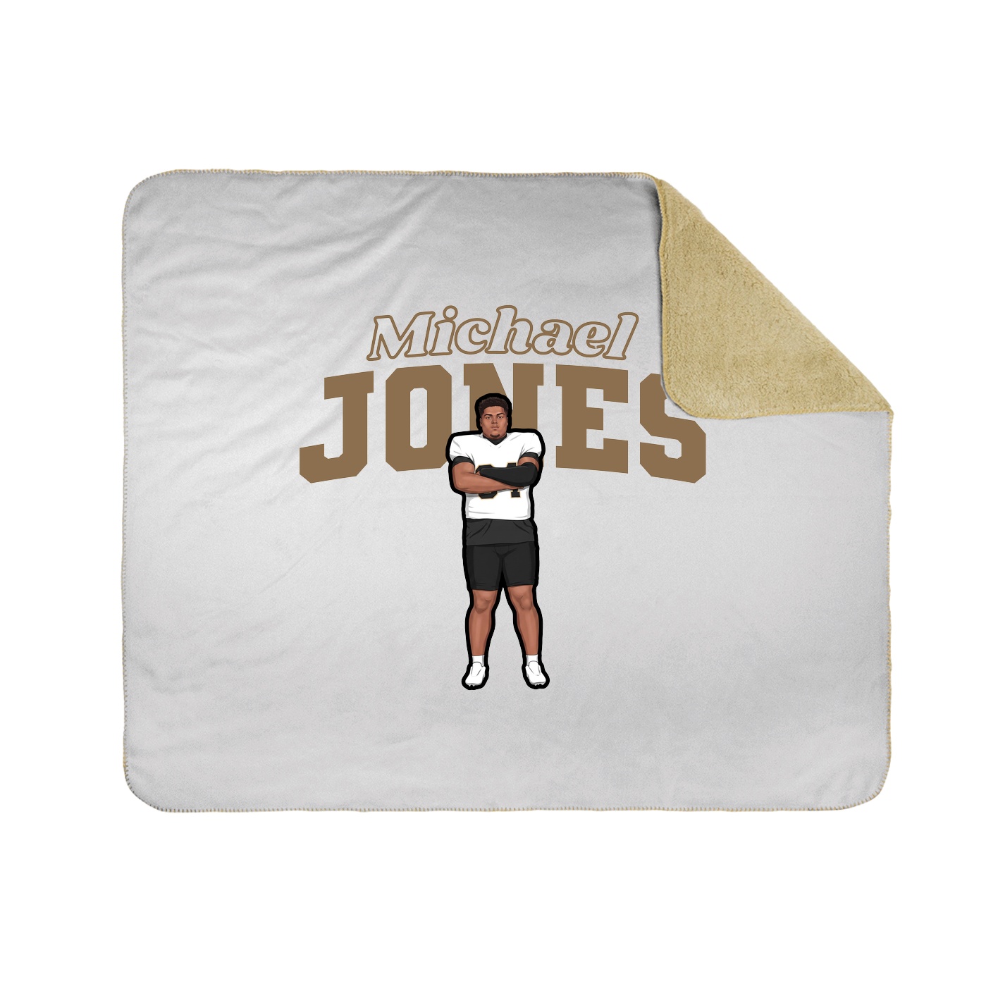 Throw Blanket — Name Arch in White