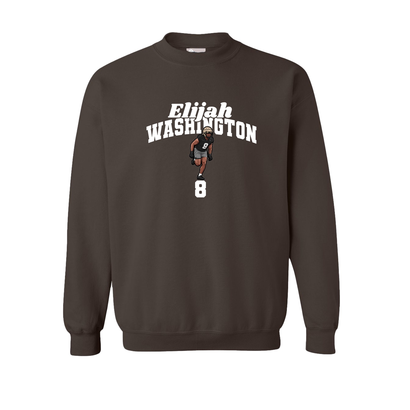 Fleece Crew — Signature Arch in Brown