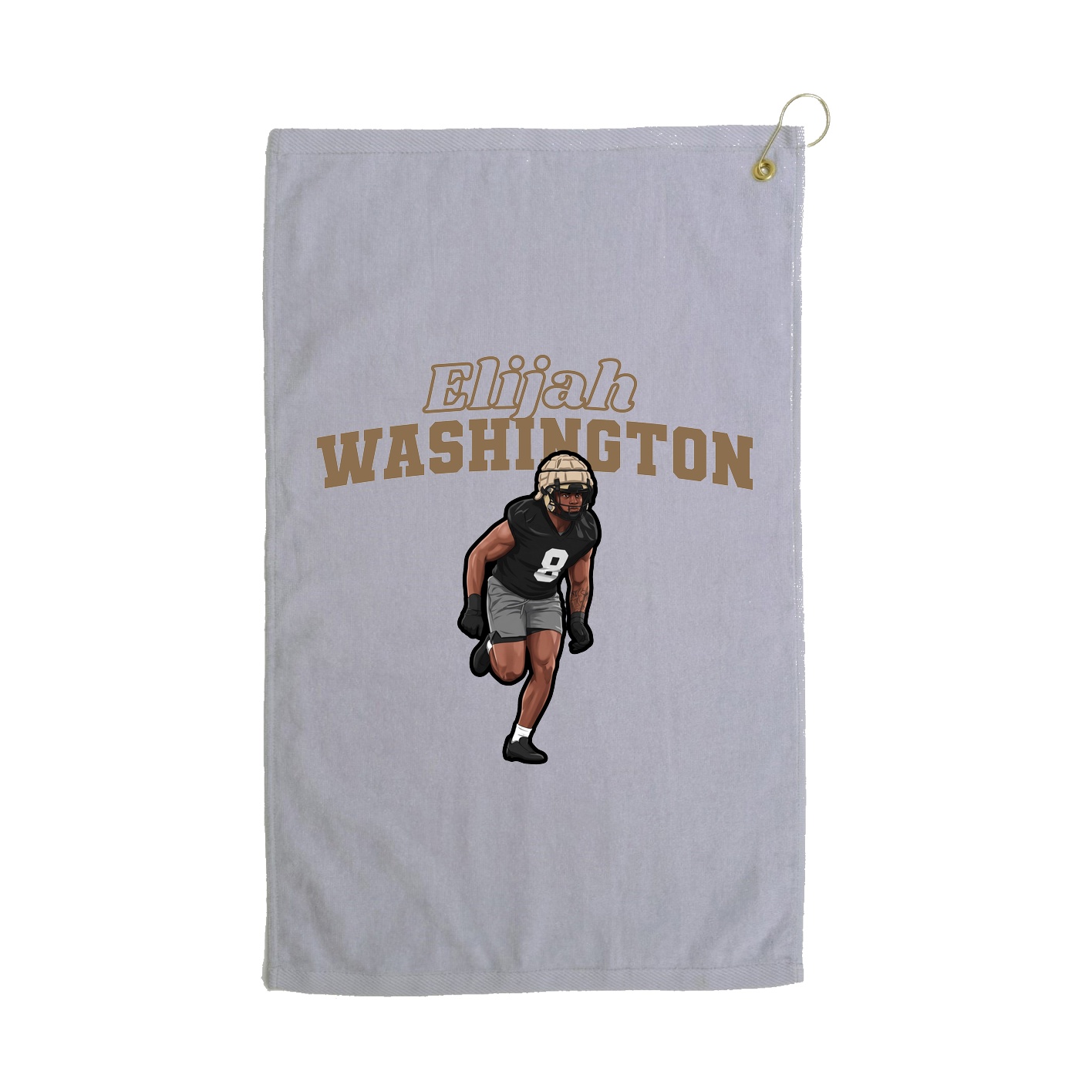 Golf Towel — Name Arch in Grey