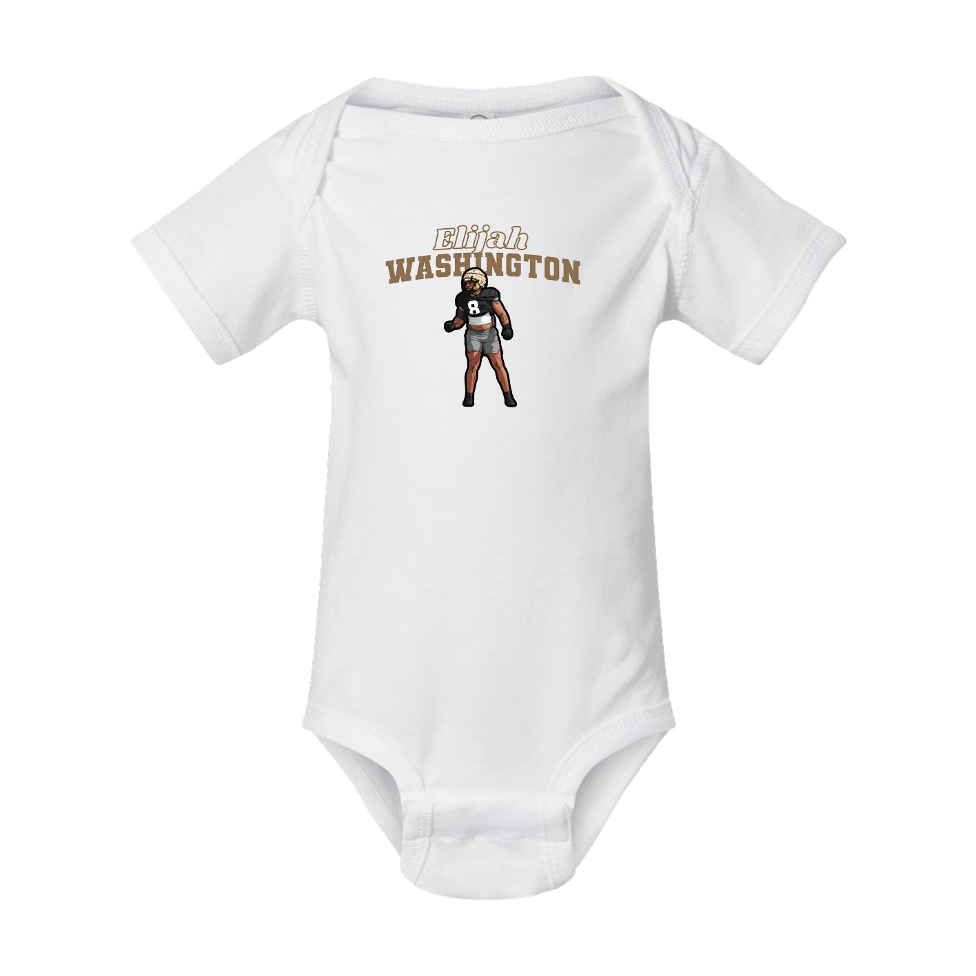 Baby Onesie — Name Arch in White