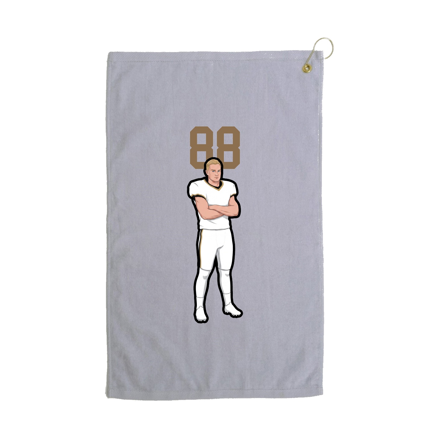 Golf Towel — Number Top in Grey
