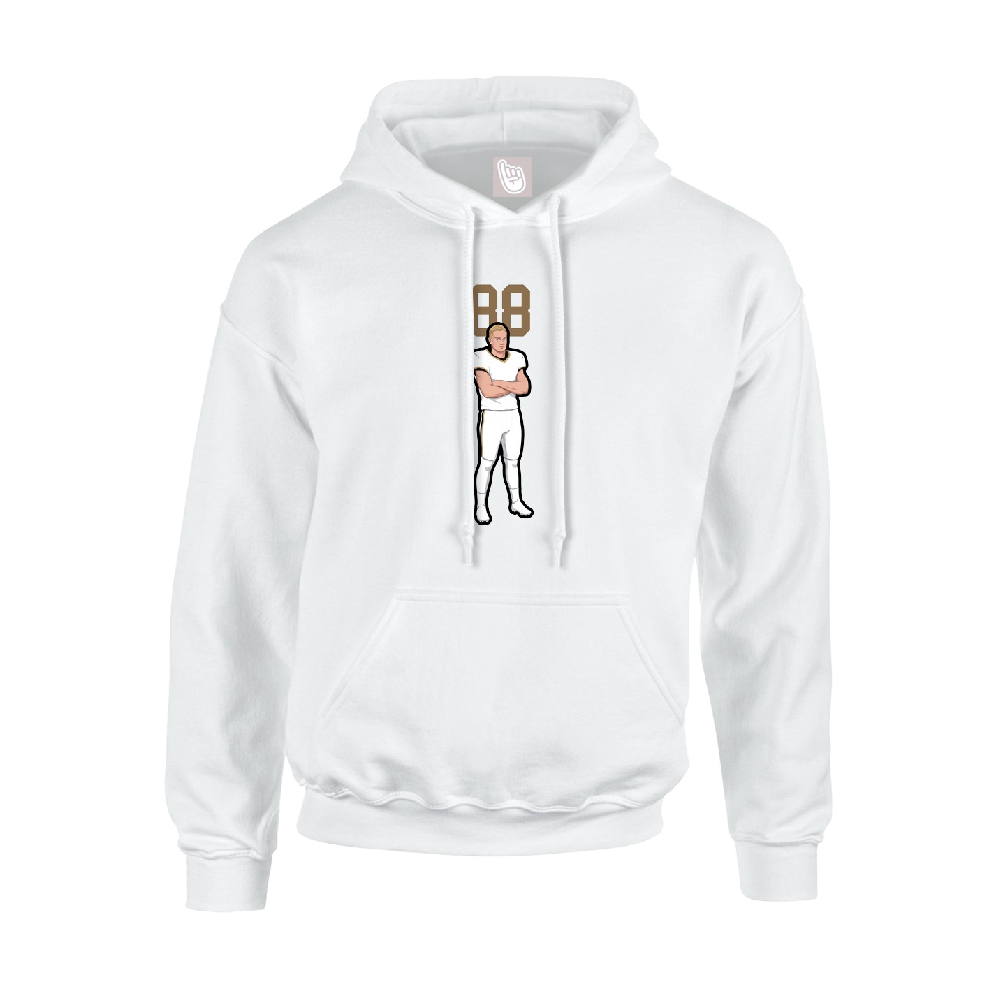 Youth Hoodie — Number Top in White