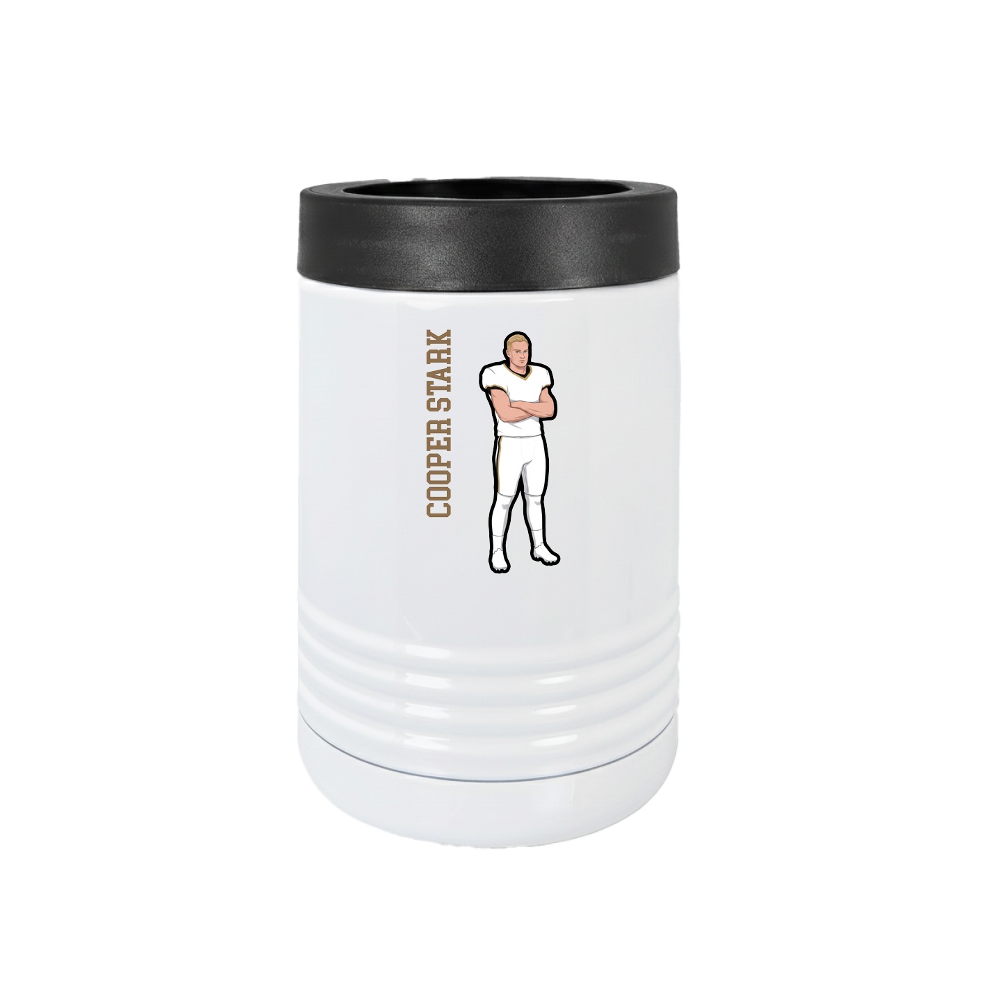 Beverage Holder — Name Vertical in White