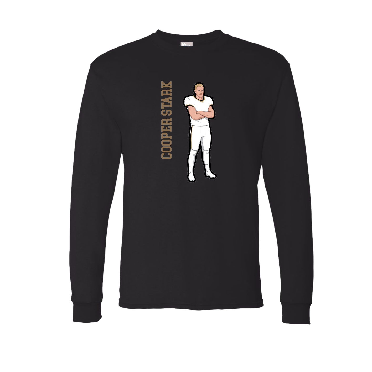 Long Sleeve Tee — Name Vertical in Black