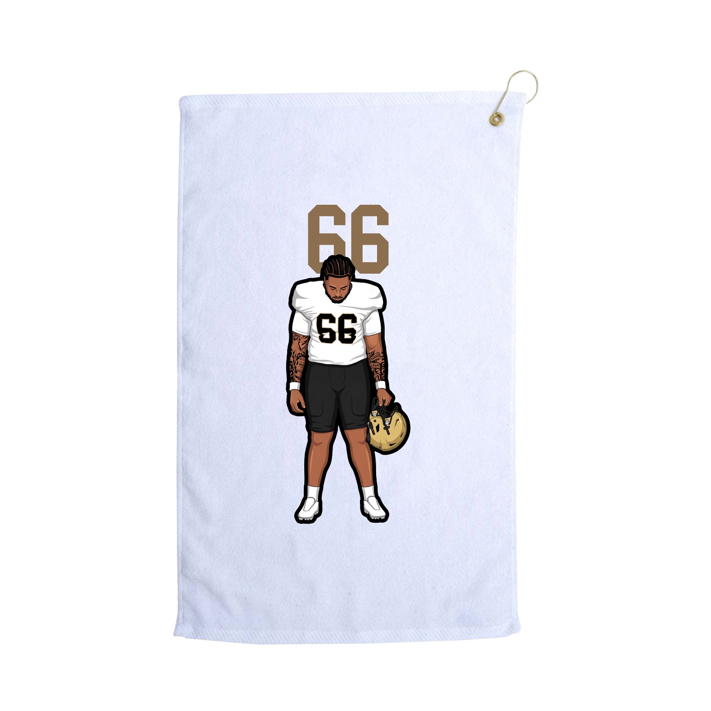 Golf Towel — Number Top in White