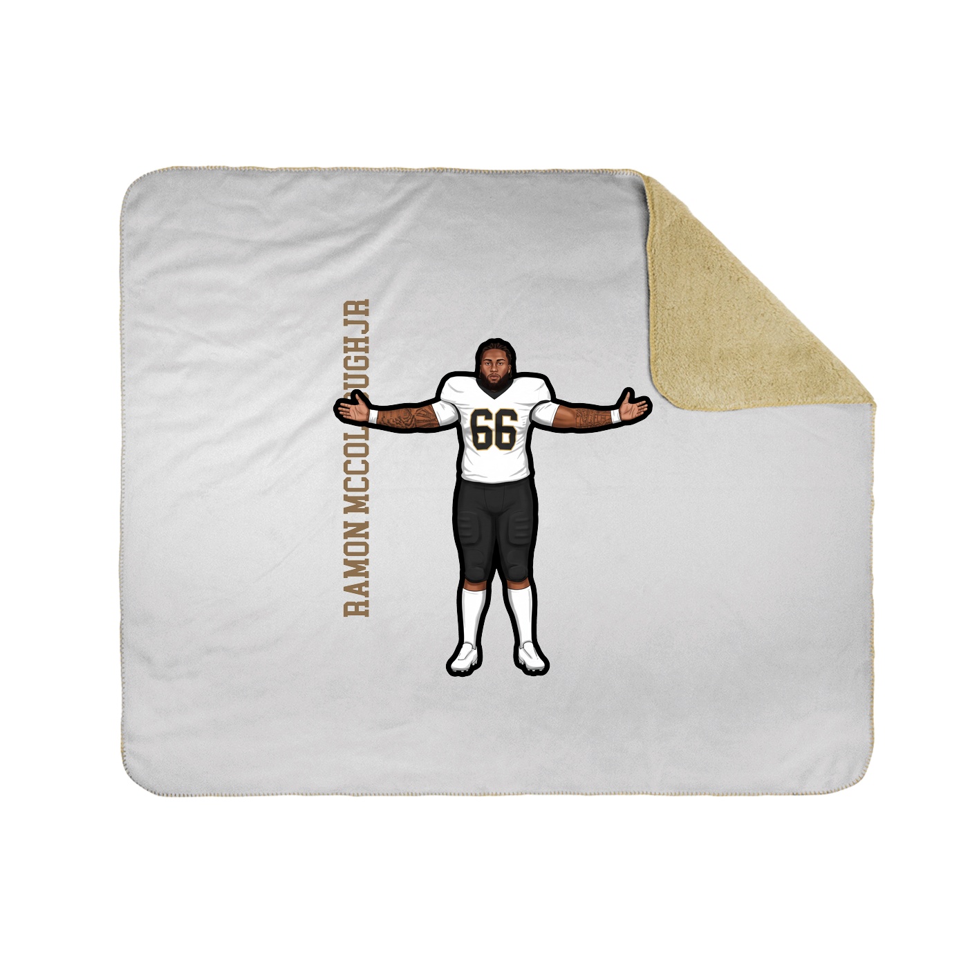 Throw Blanket — Name Vertical in White