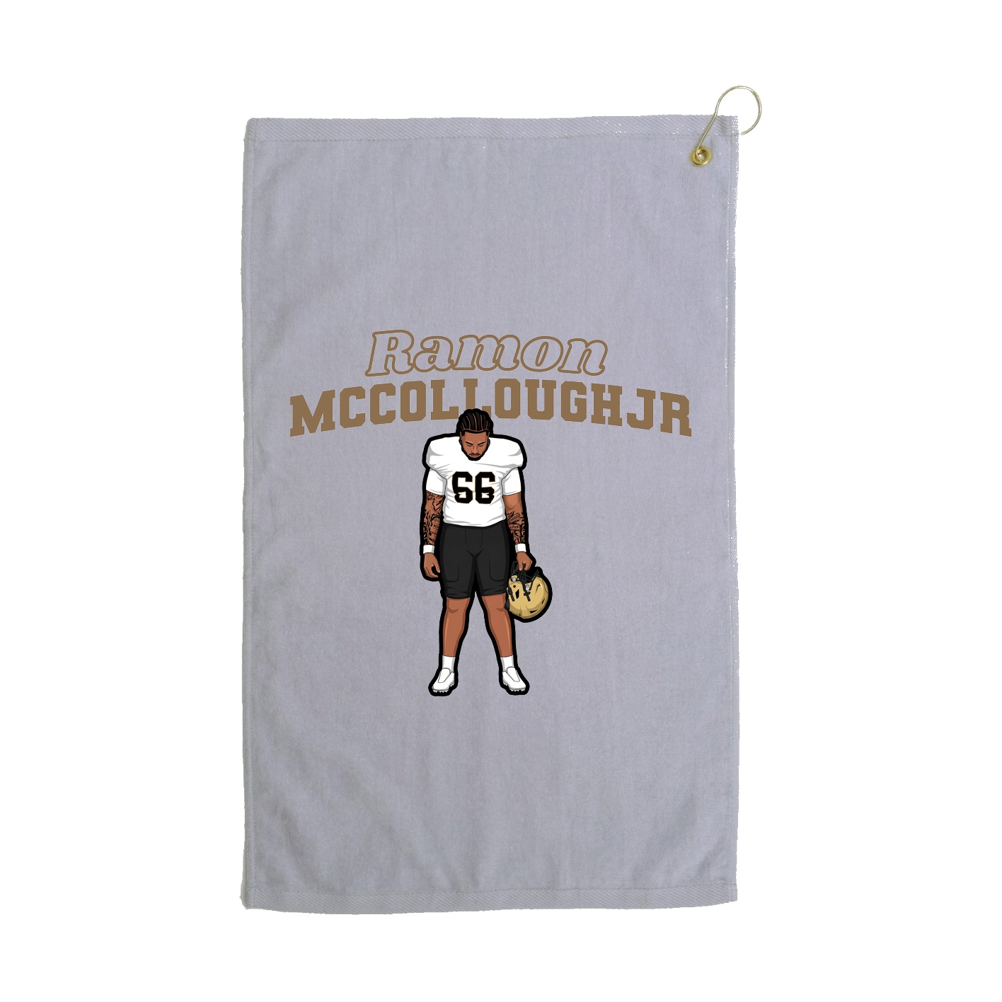 Golf Towel — Name Arch in Grey