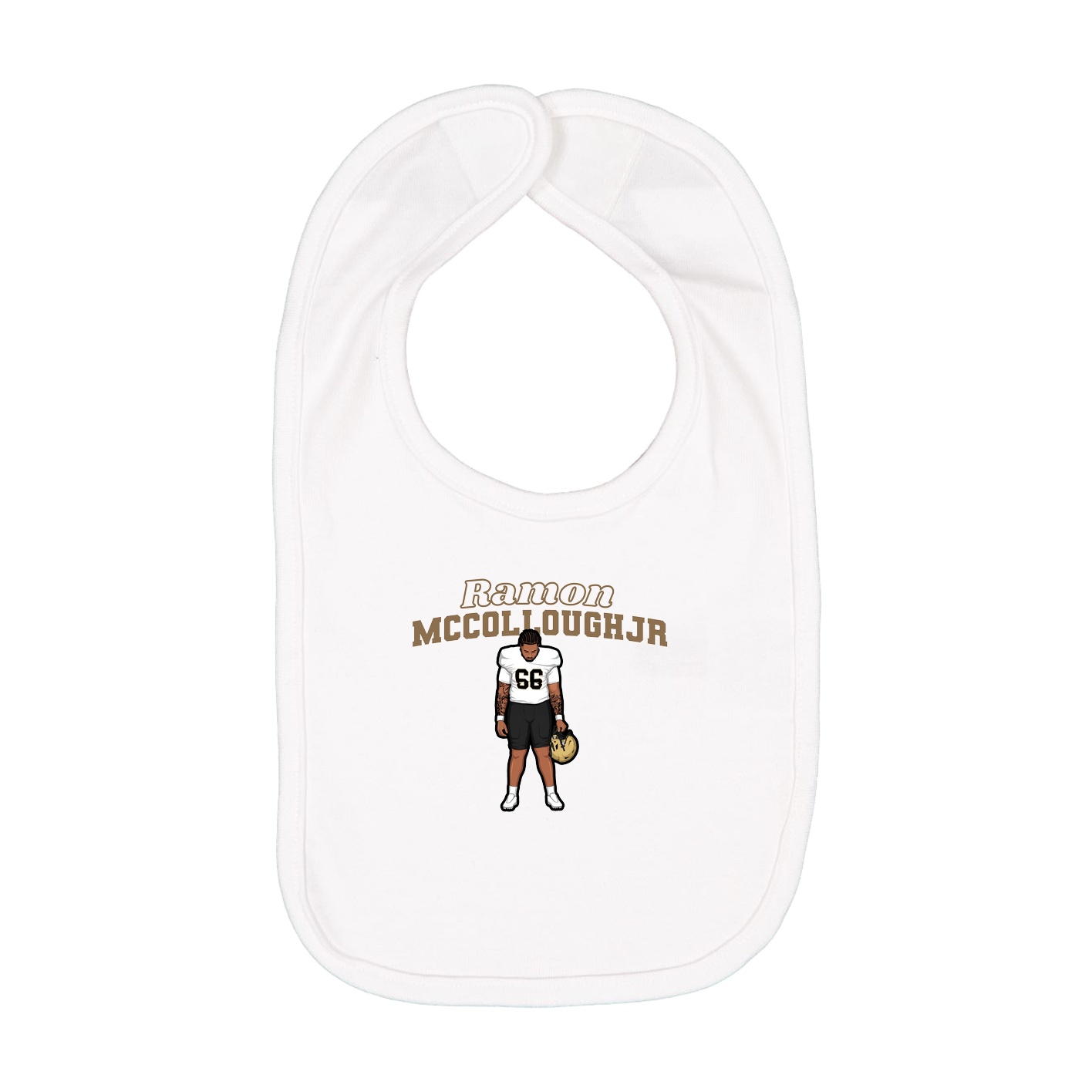 Infant Bib — Name Arch in White