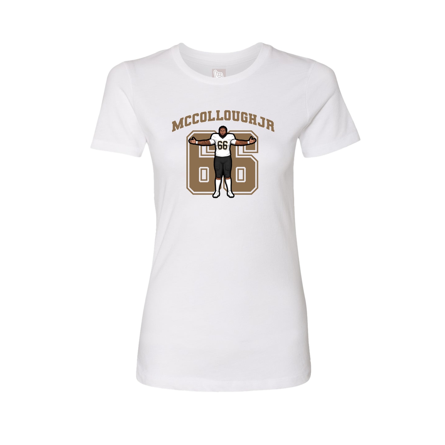 Fitted Women's Tee — Number in White