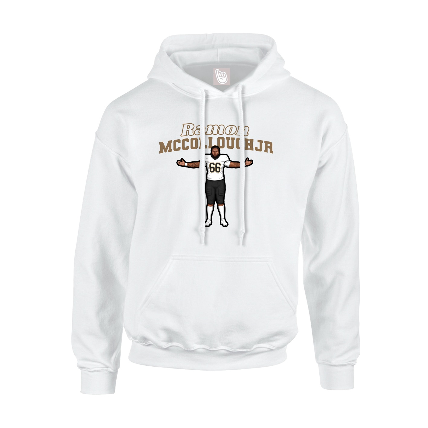 Hoodie — Name Arch in White