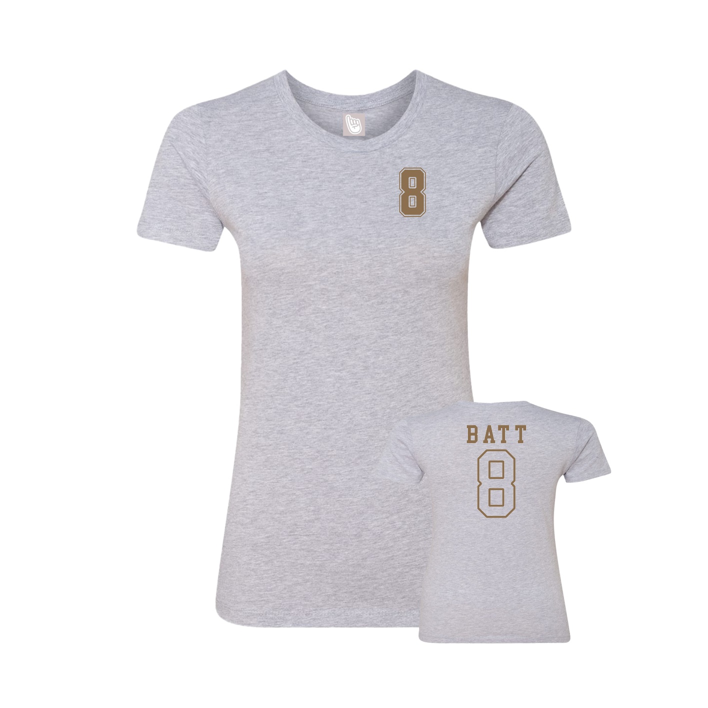 Womens Tee — Chest Back in Grey