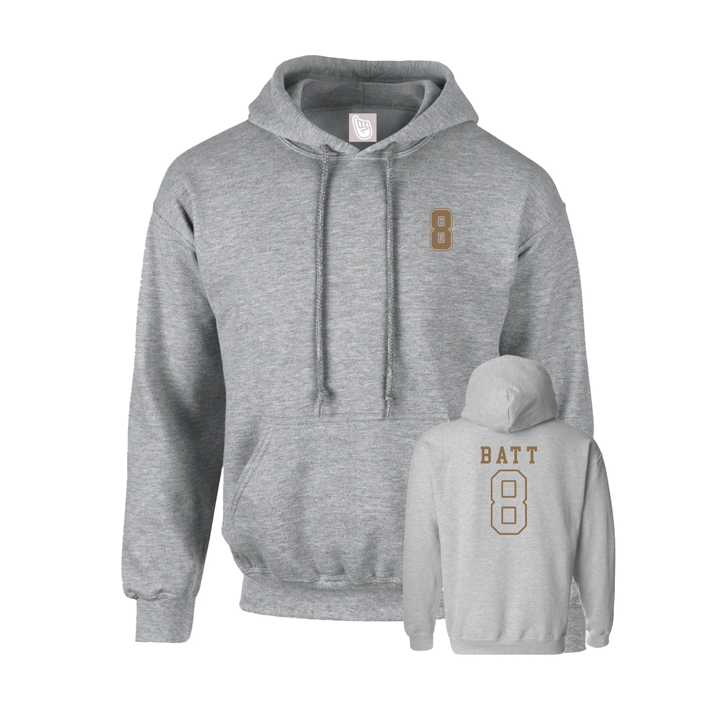 Youth Hoodie — Chest Back in Grey