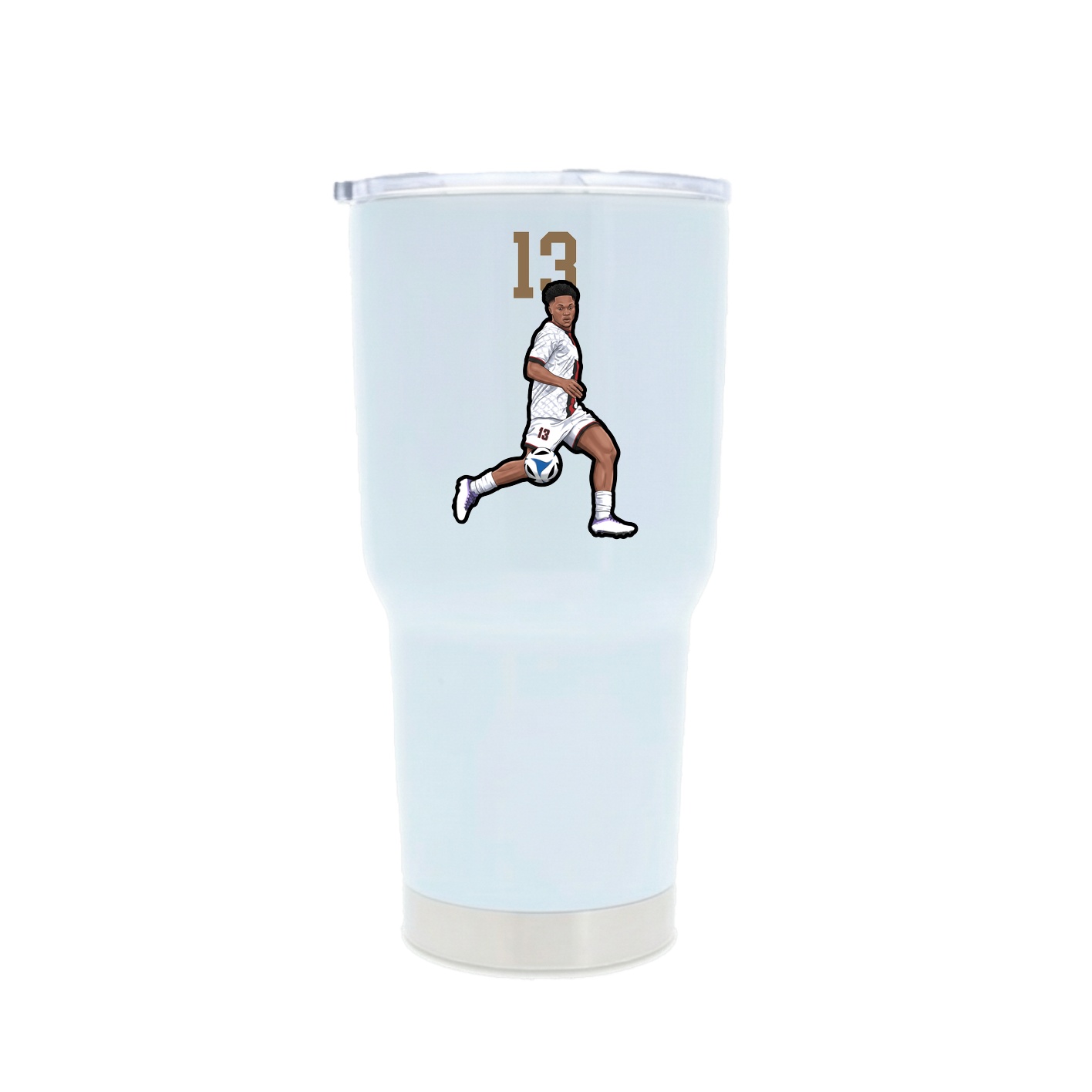 30oz Stainless Steel Tumbler — Number Top in White