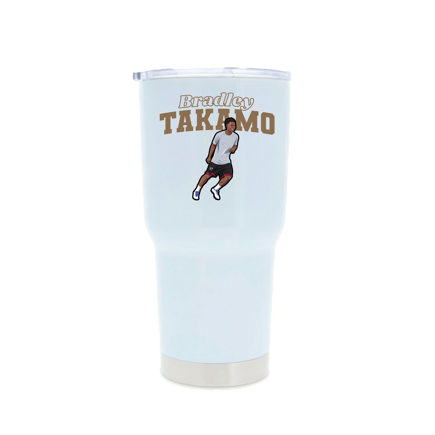 30oz Stainless Steel Tumbler — Name Arch in White