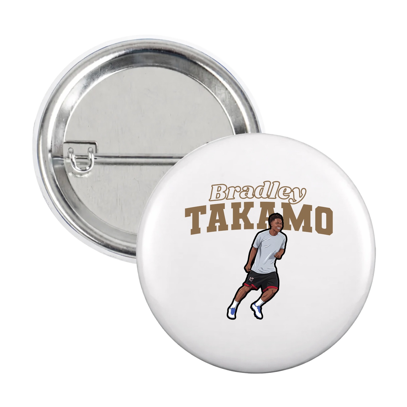 Game Day Button — Name Arch in White
