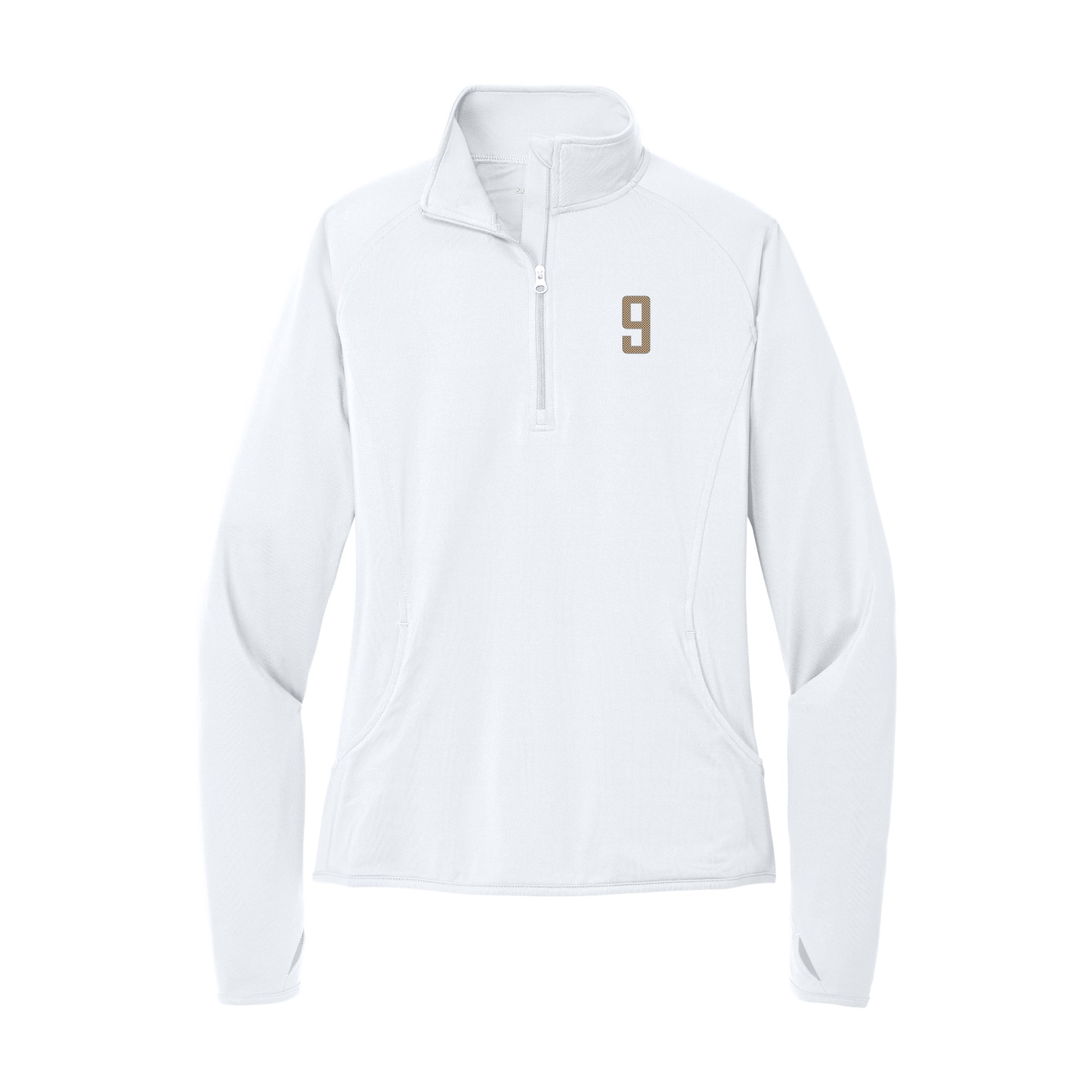 Women's Q-Zip Pullover — Front Shirsy in White