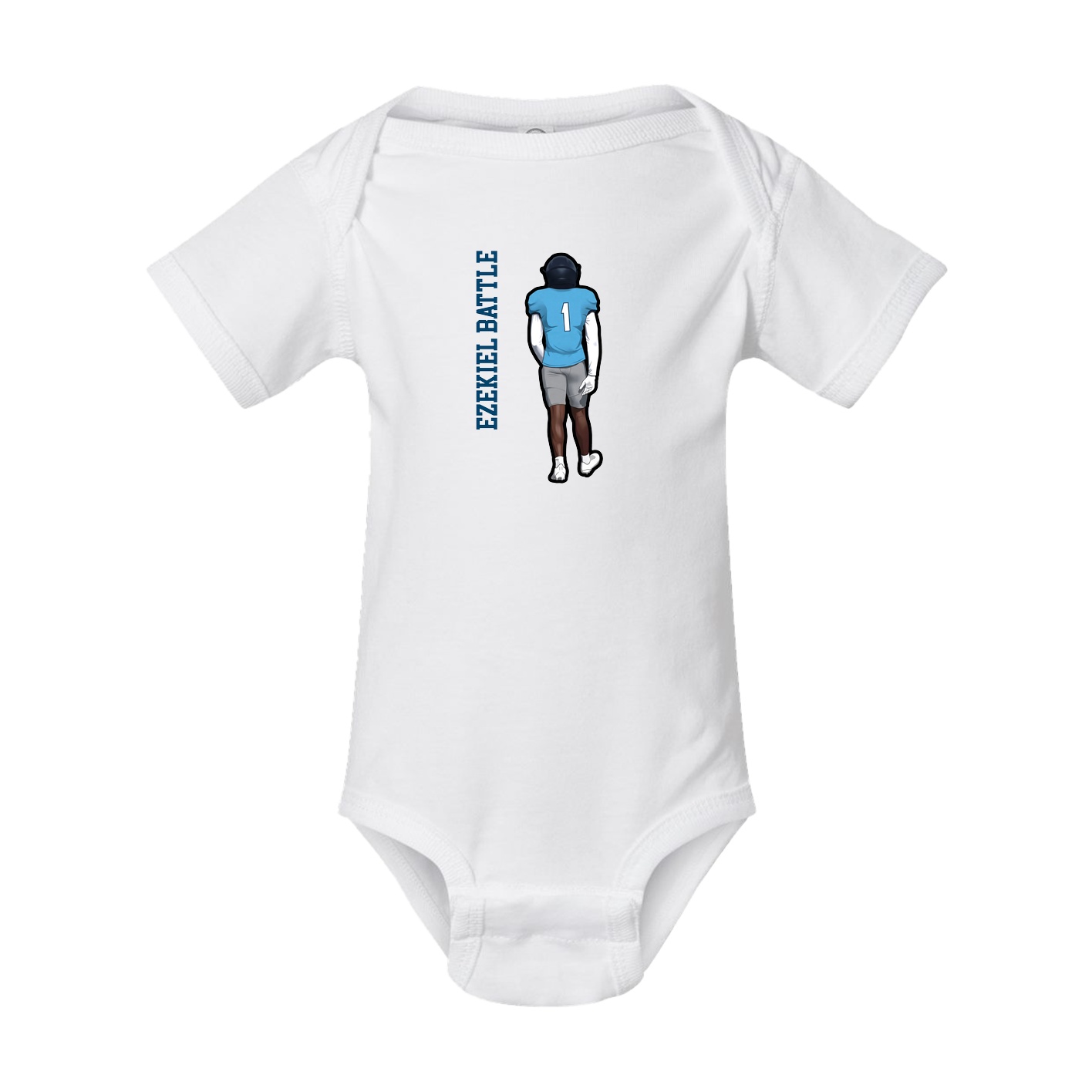 Baby Onesie — Name Vertical in White
