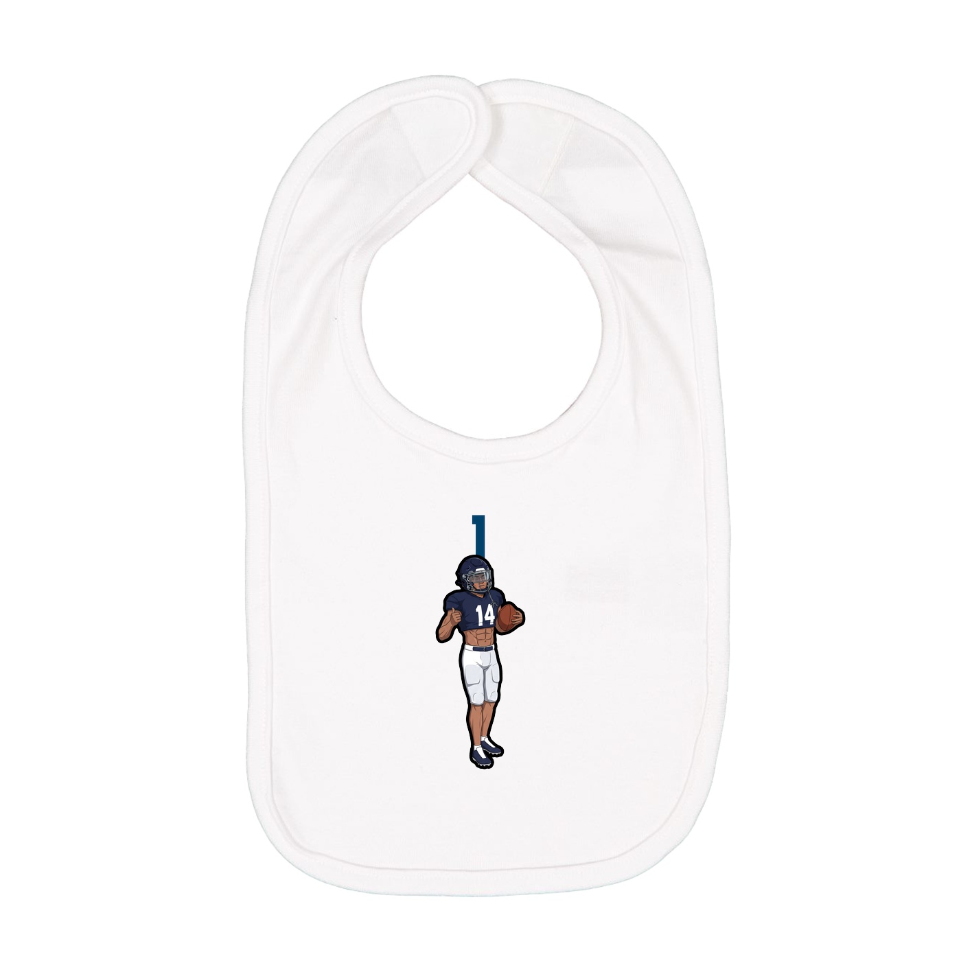 Infant Bib — Number Top in White