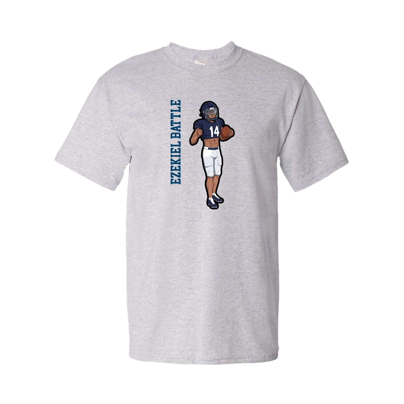 Youth Tee — Name Vertical in Grey