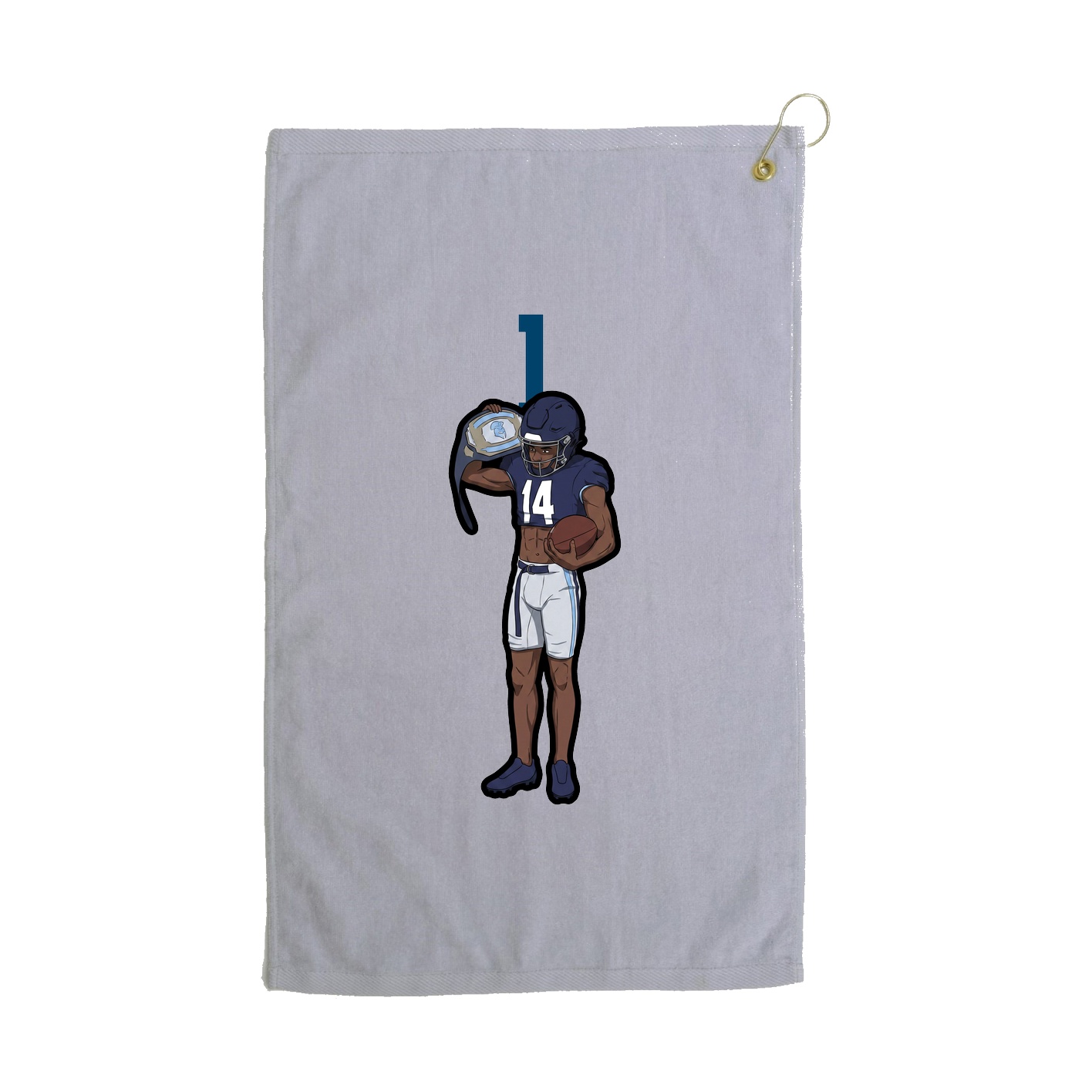Golf Towel — Number Top in Grey